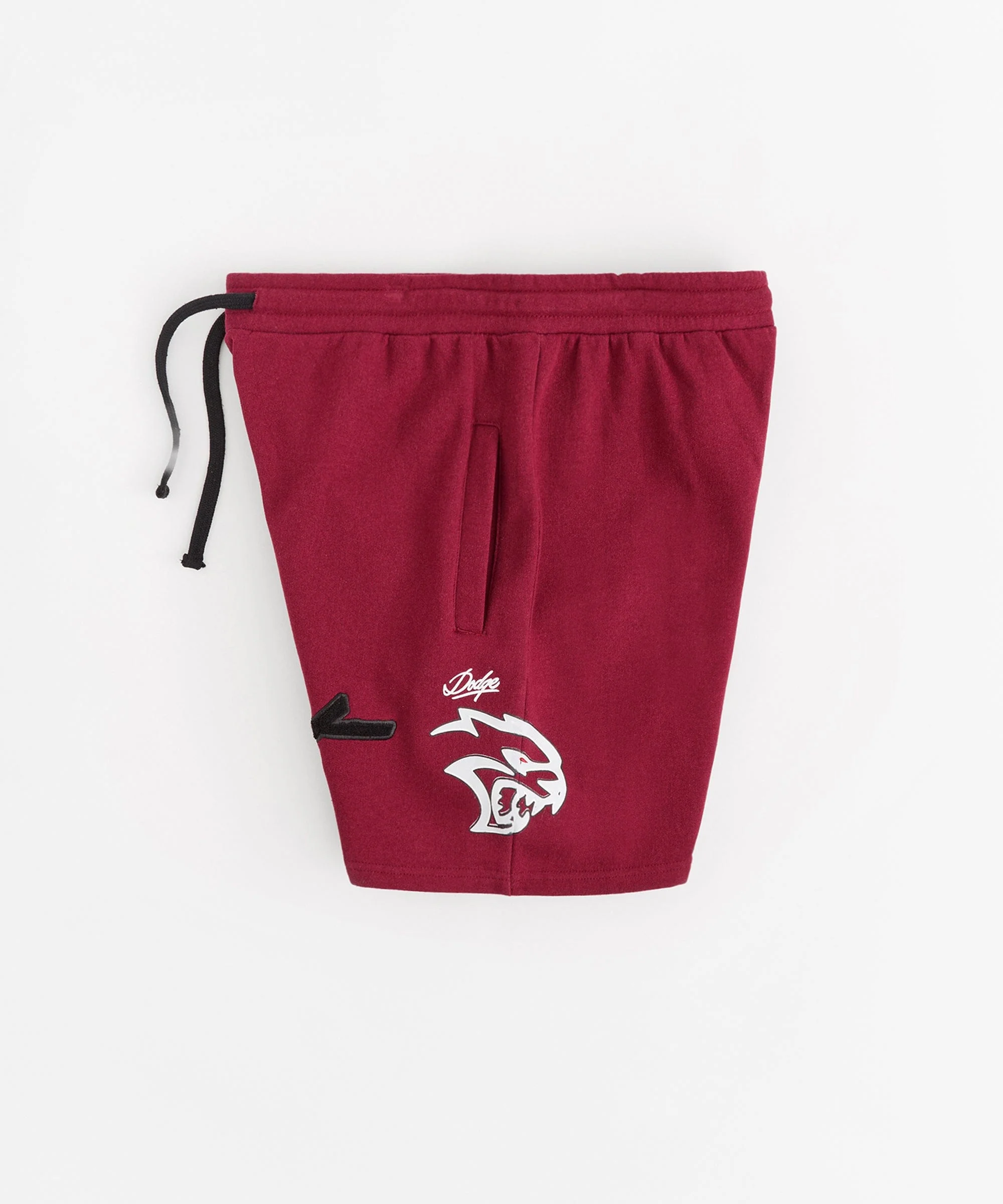 Hellcat Embroidered Fleece Shorts - Burgundy - Image 4