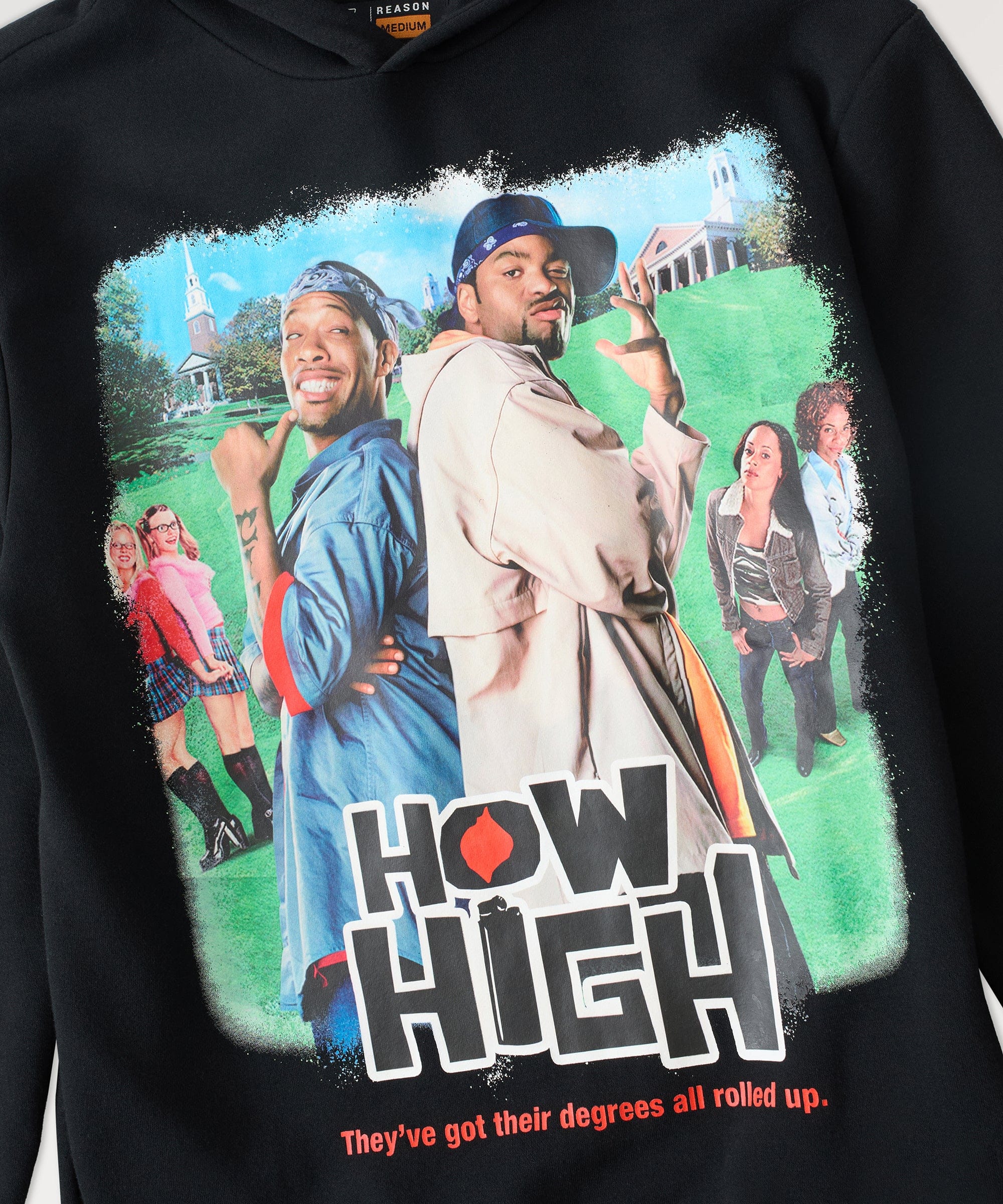 How High Oversized Front Print Hoodie - Black - Image 5