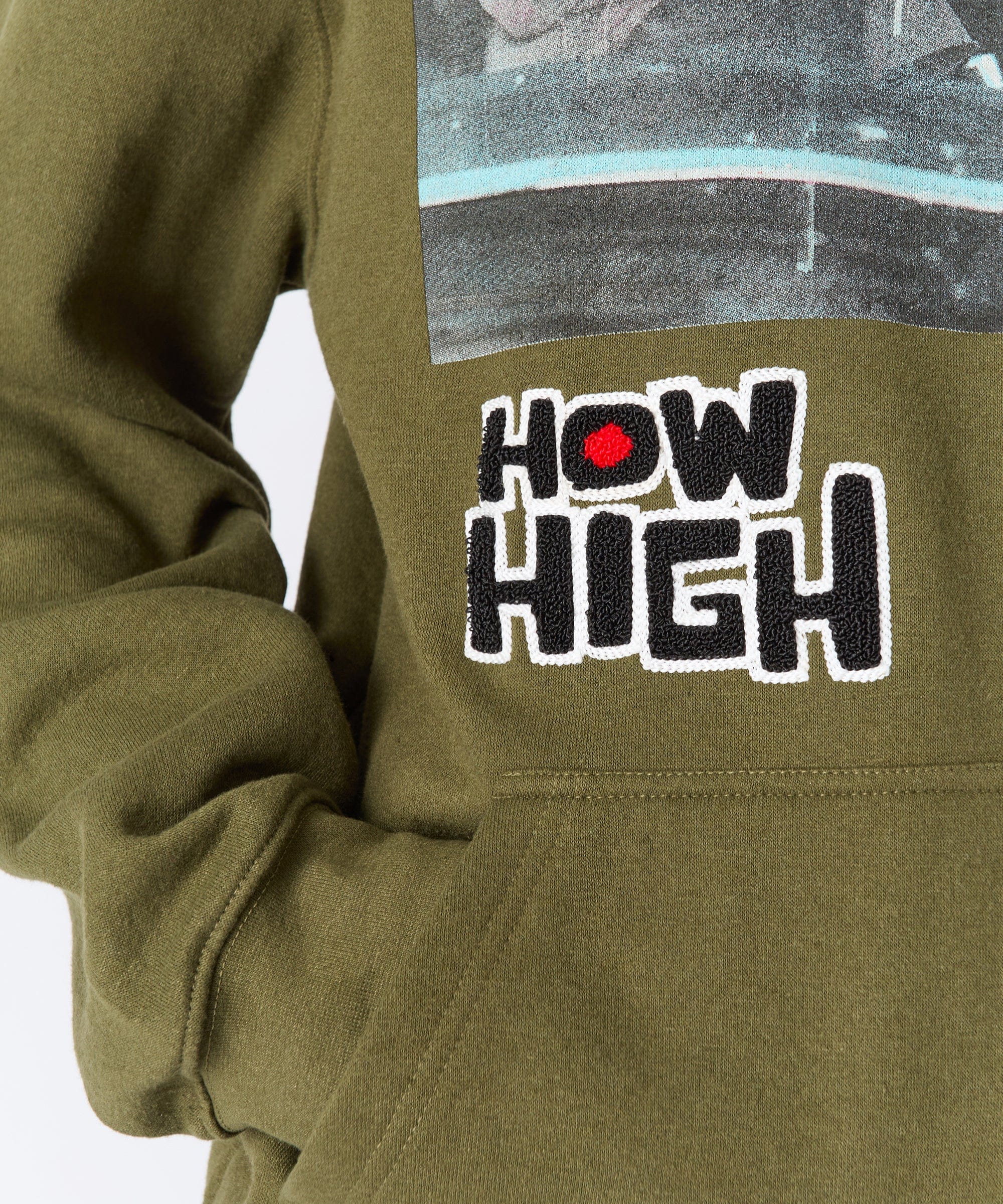 How High Study Hoodie - Olive Green - Image 5
