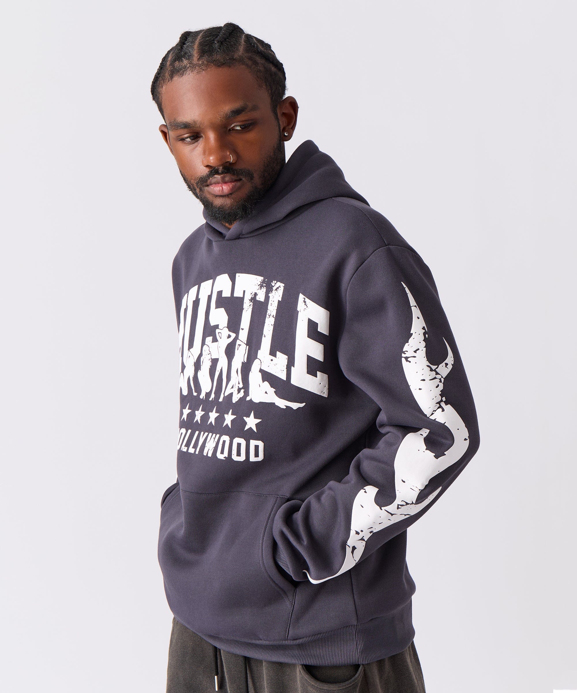 Hustle Hollywood Hoodie - Black - Image 7
