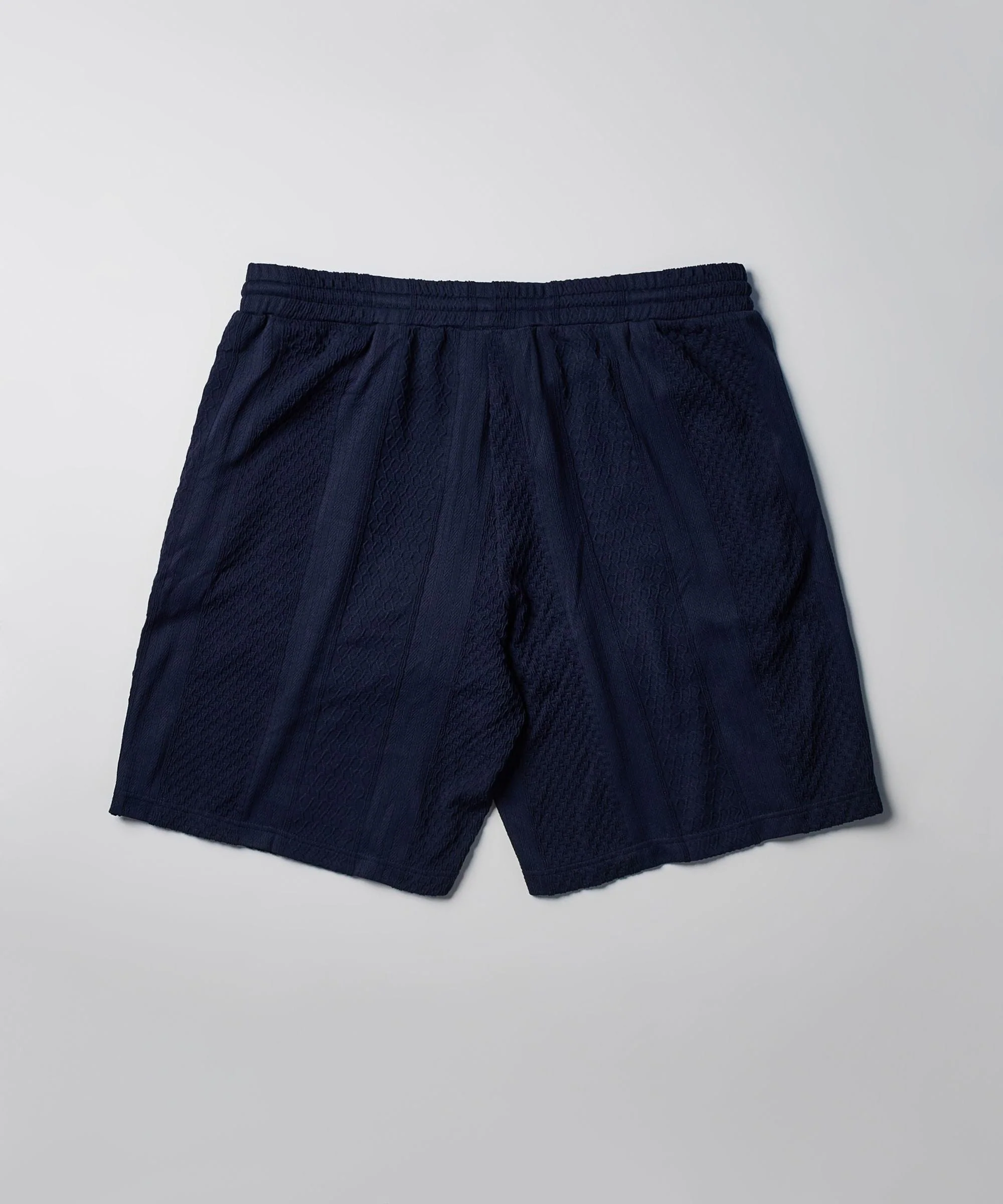 Jacquard Knit Textured Short - Navy - Image 3