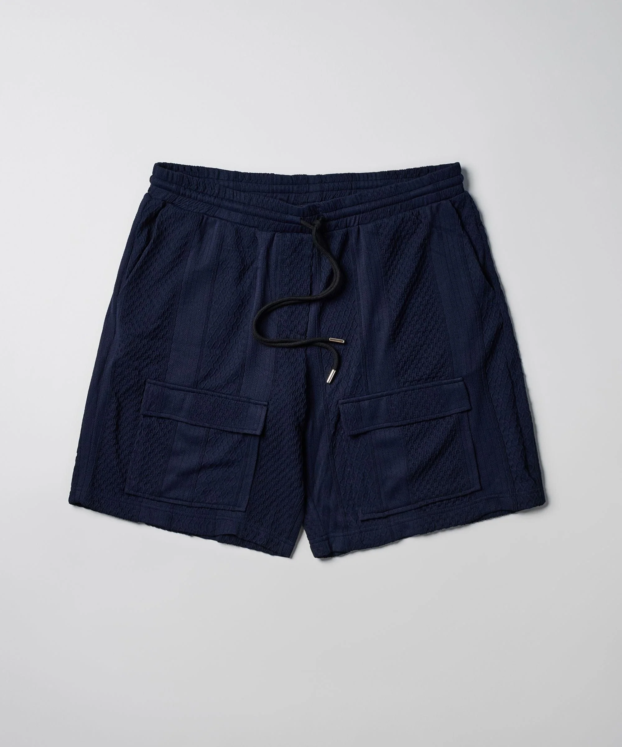 Jacquard Knit Textured Short - Navy - Image 4