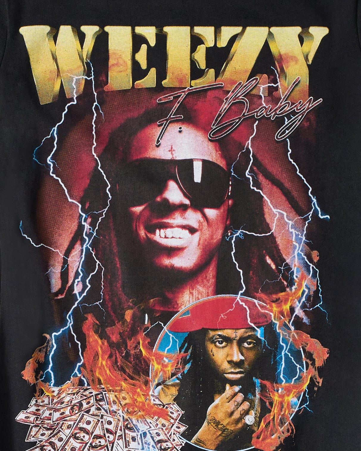 Lil Wayne Musik Short Sleeve Bodycon Dress - Black - Image 5