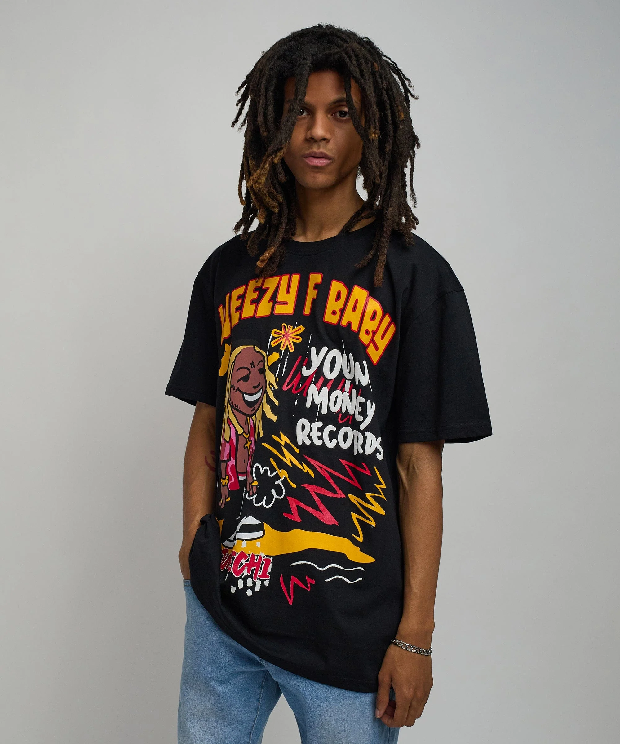 Lil Wayne Real GS Front And Back Print Short Sleeve Tee - Black - Image 3