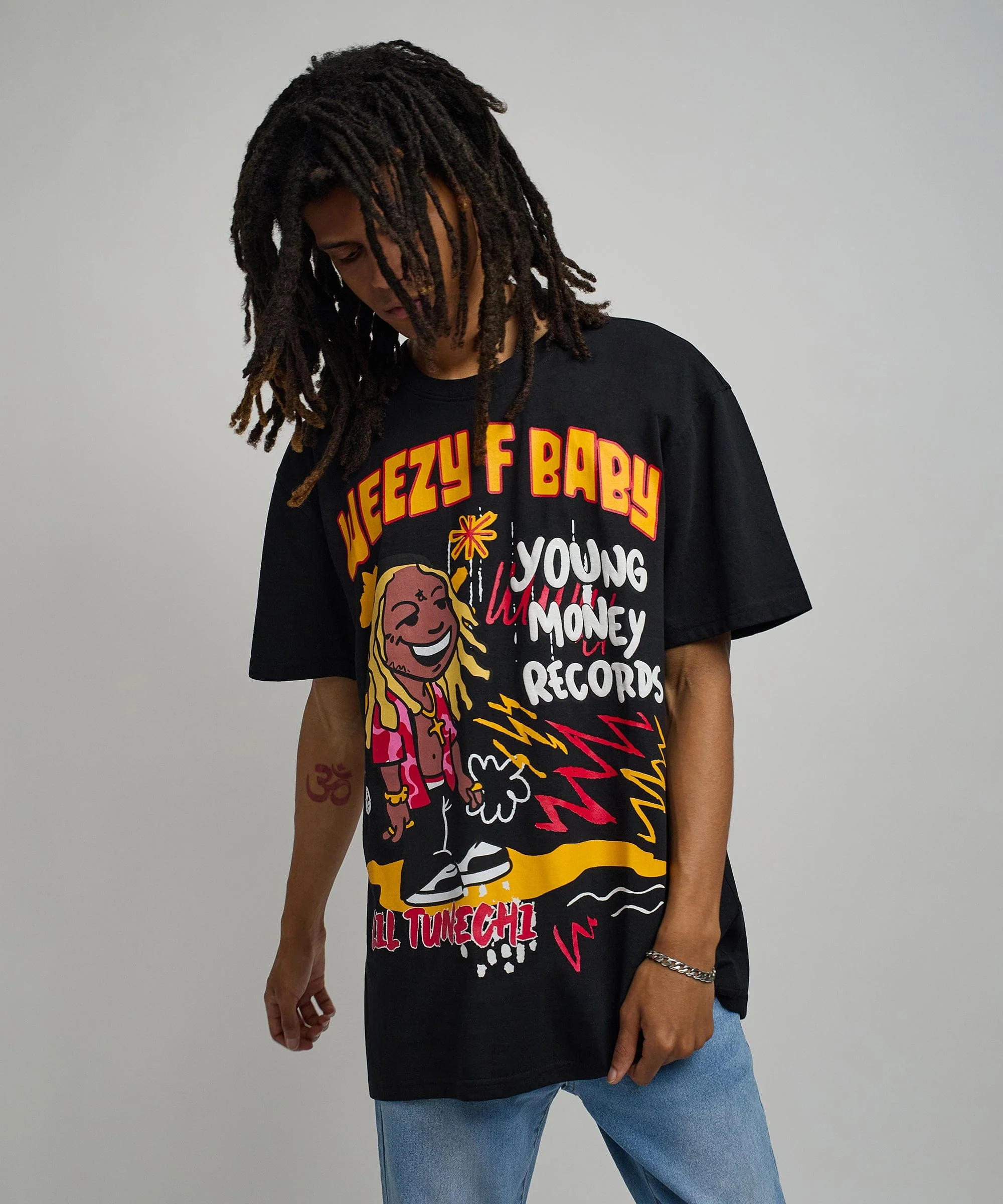 Lil Wayne Real GS Front And Back Print Short Sleeve Tee - Black - Image 7