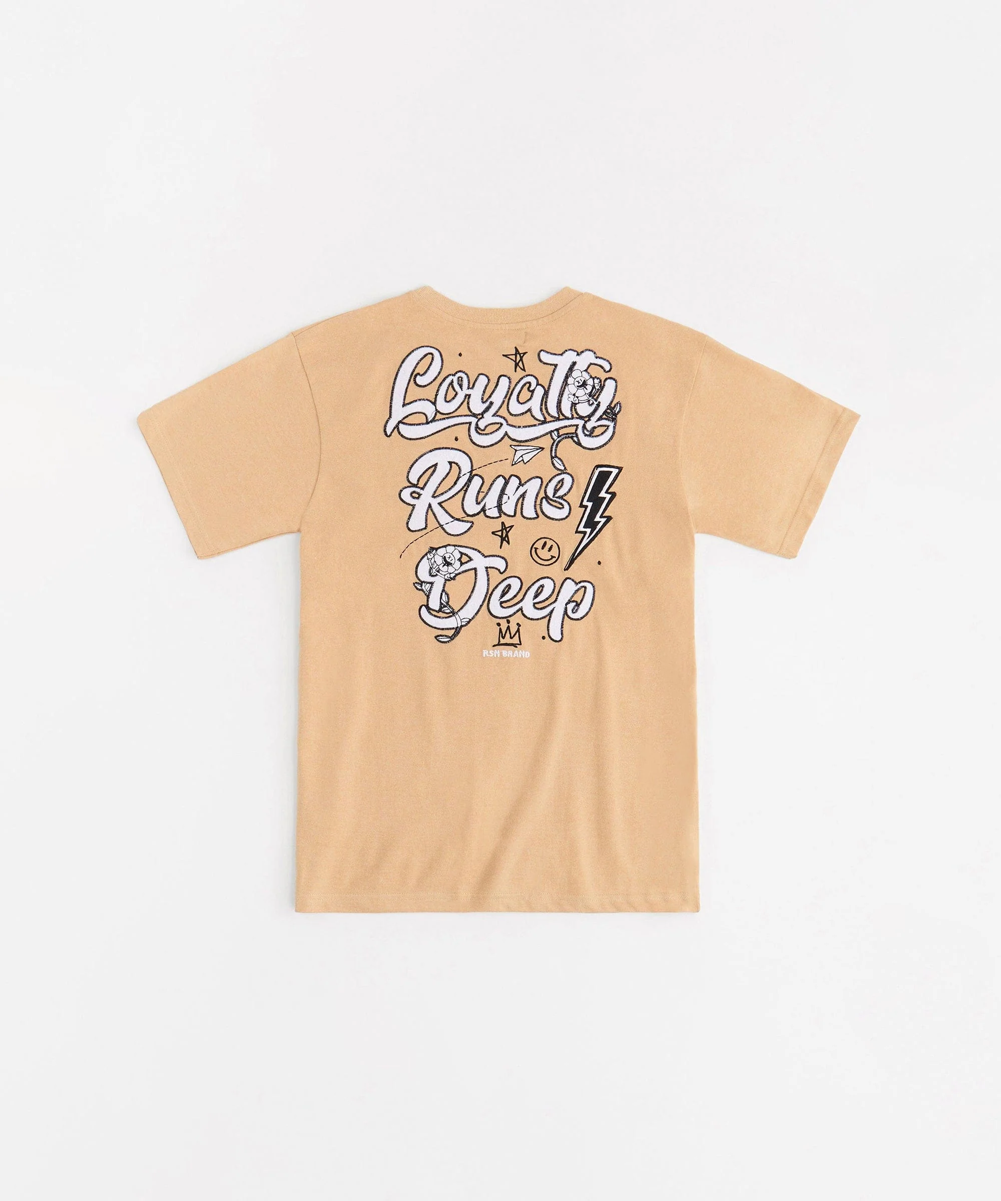 Loyalty Runs Deep Embroidered Short Sleeve Tee - Khaki - Image 3