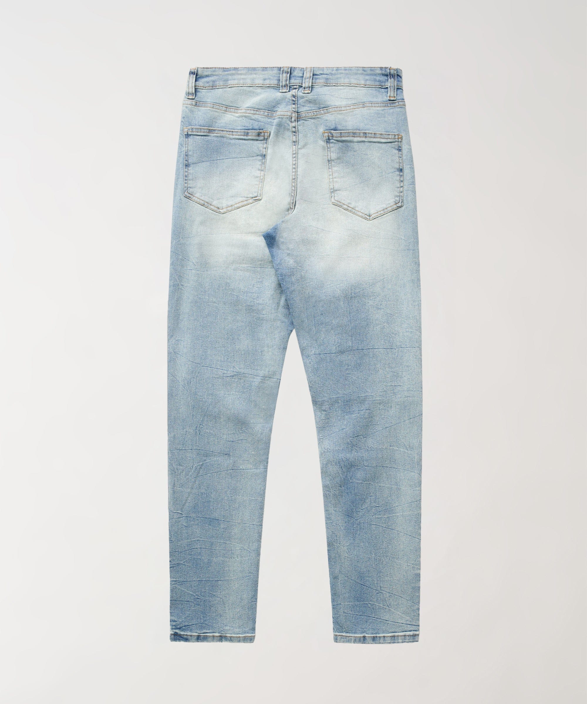 Rip And Repair Washed Denim Jeans - Medium Blue - Image 2