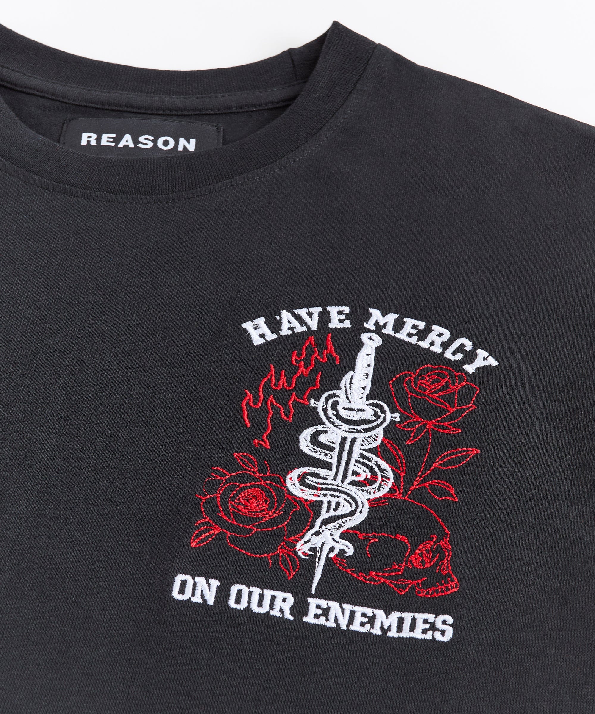 Mercy Embroidered  Short Sleeve Tee - Black - Image 4