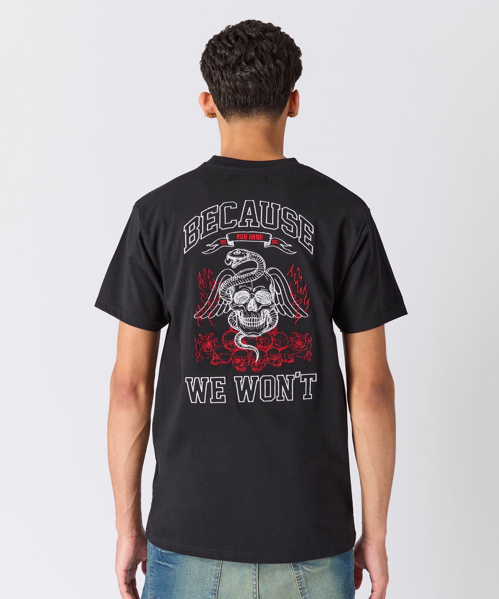 Mercy Embroidered  Short Sleeve Tee - Black - Image 6