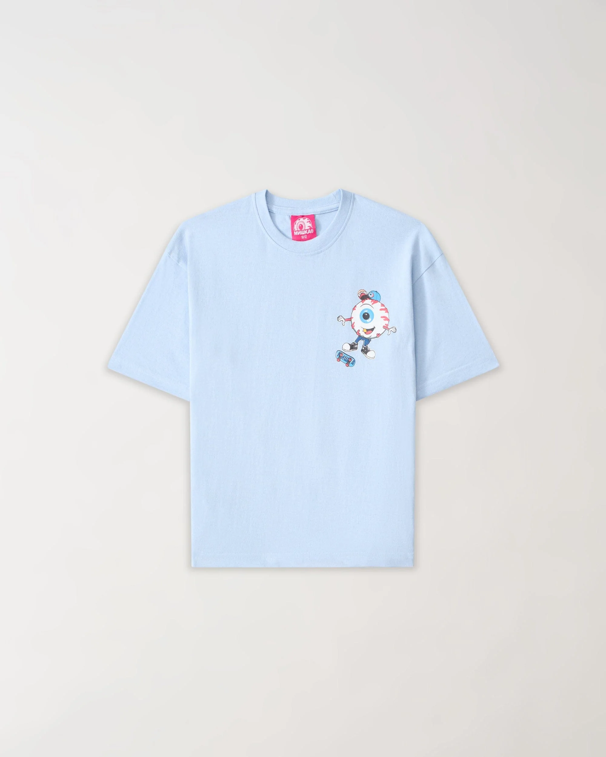 Mishka Back Graphic Print Short Sleeve Tee - Light Blue