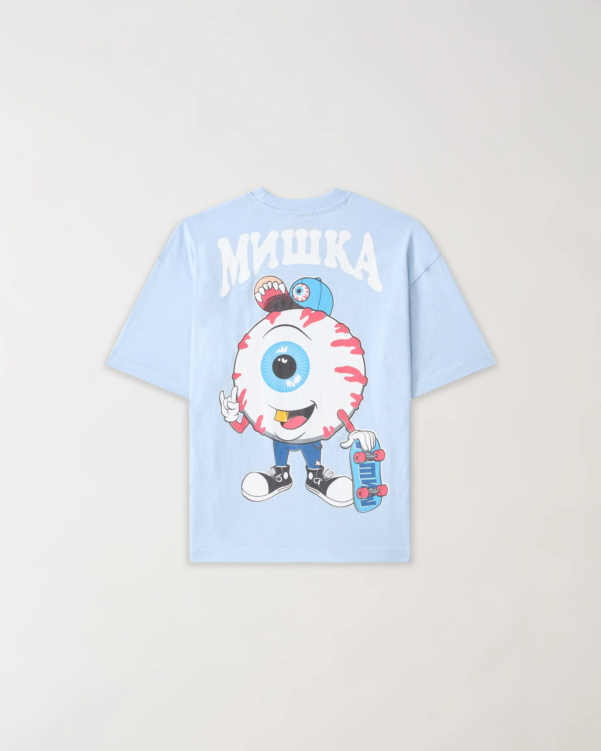 Mishka Back Graphic Print Short Sleeve Tee - Light Blue - Image 2