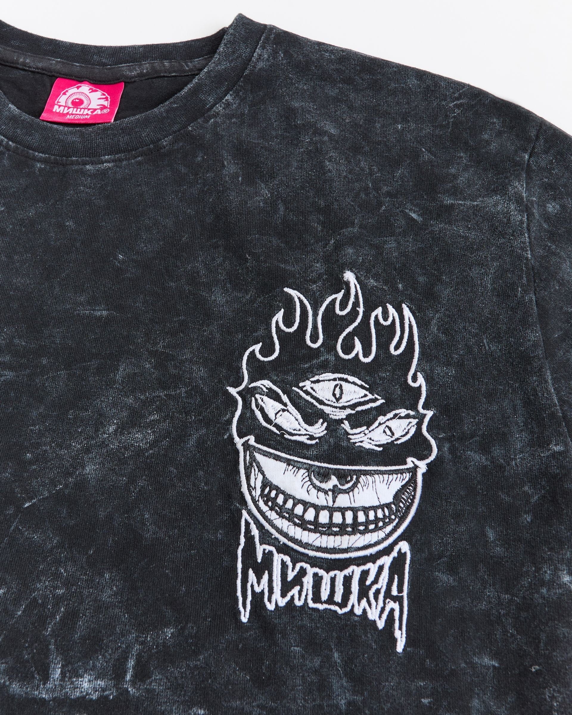 Mishka Destroy Oversized Short Sleeve Back Print Washed Tee - Black - Image 3