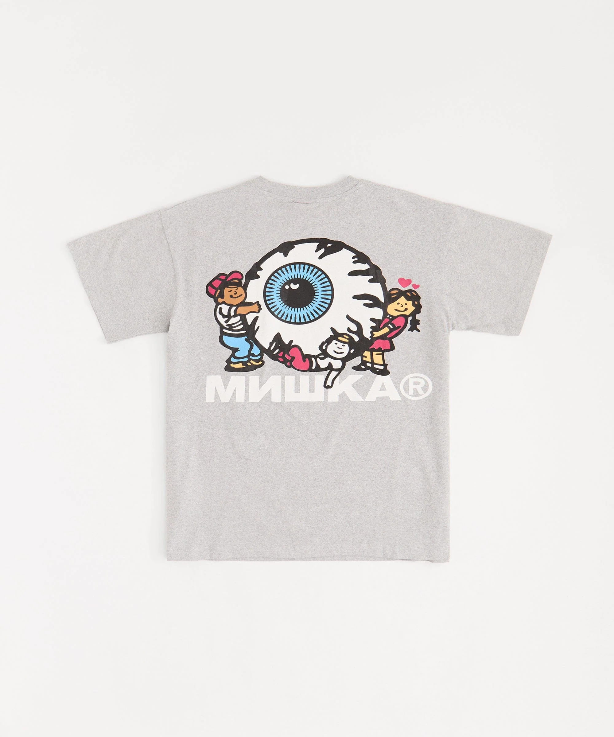 Mishka Eyeball Graphic Print Short Sleeve Tee - Grey - Image 2