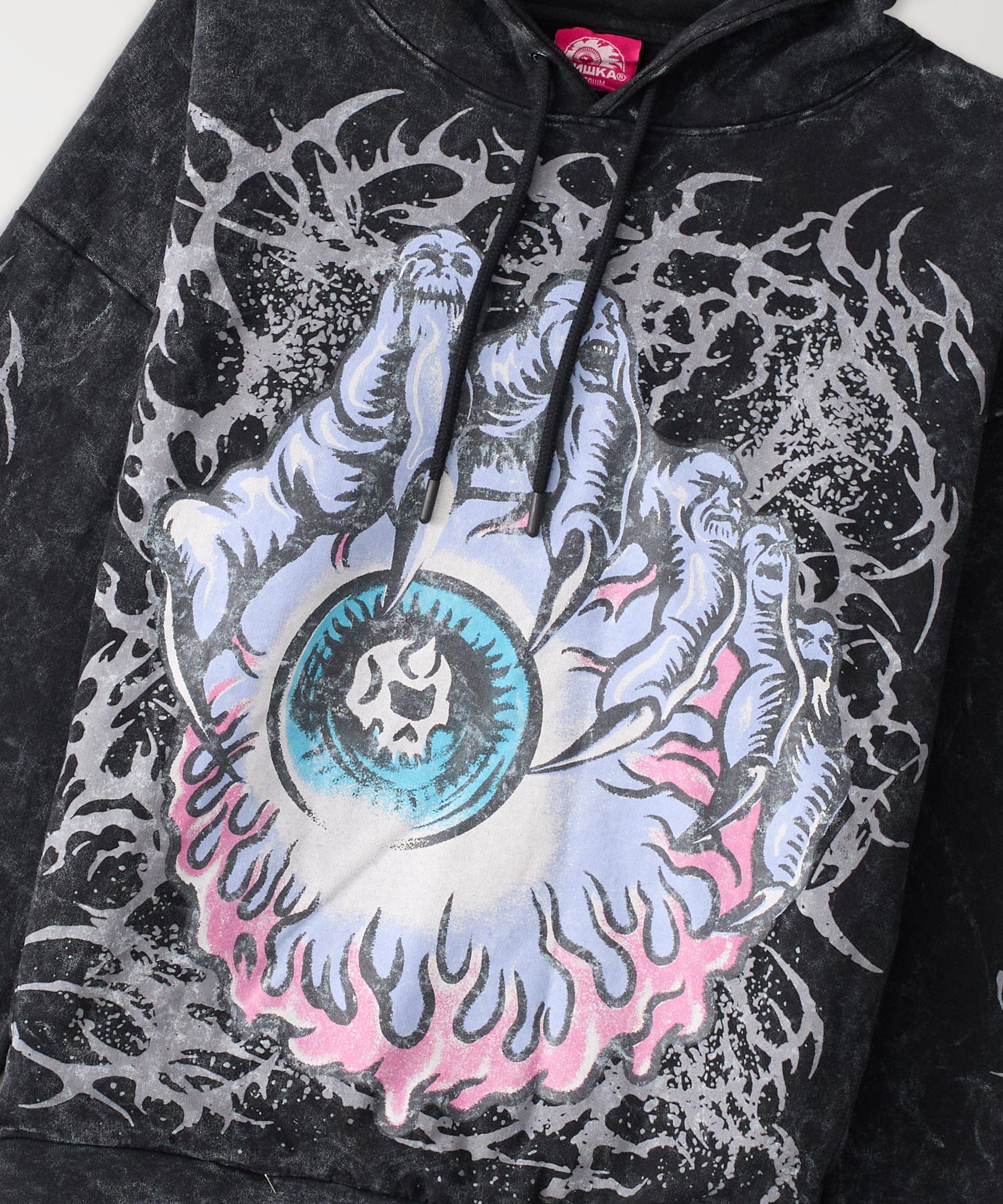 Mishka Washed Graphic Hoodie - Black - Image 2