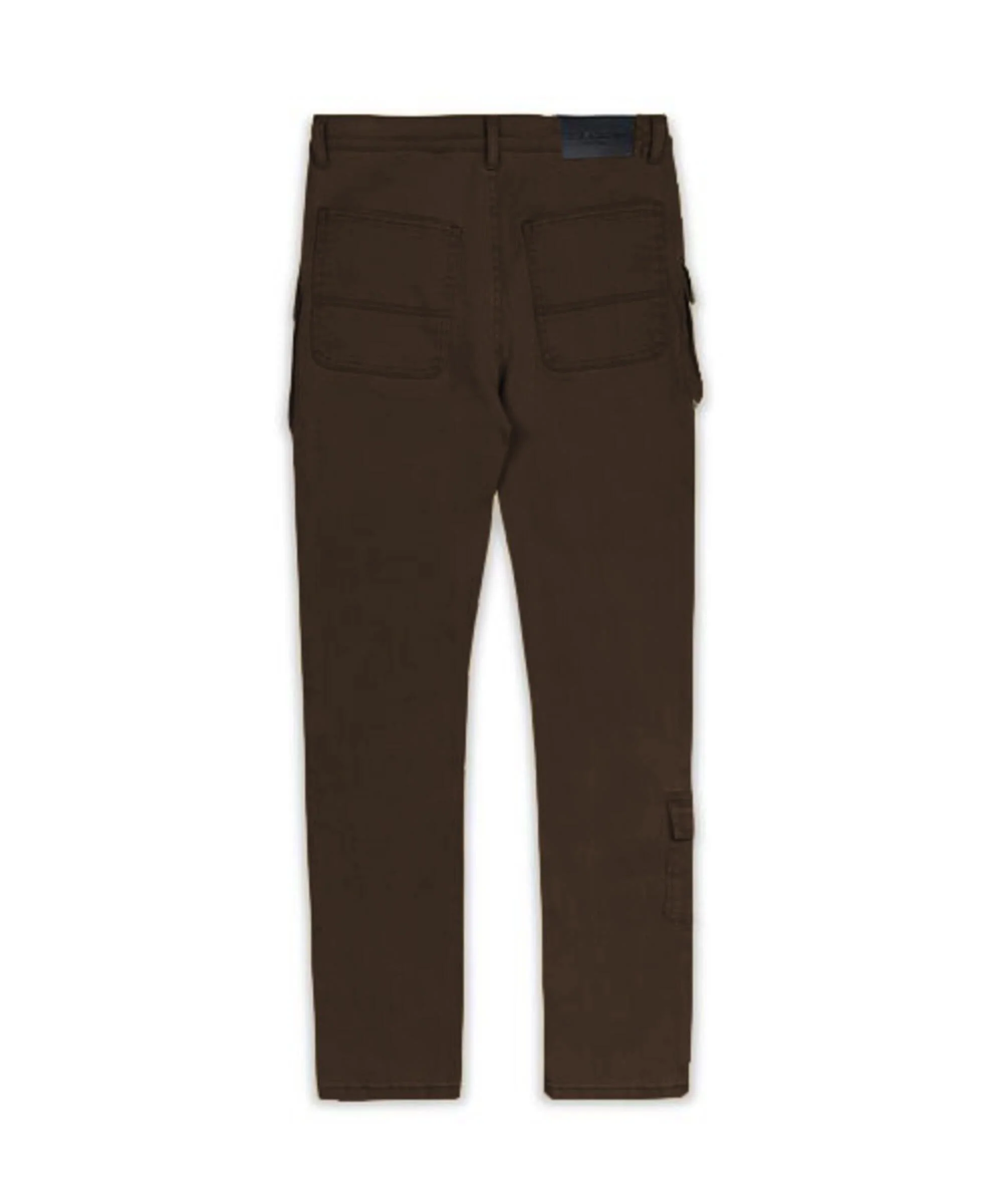 Multi Pocket Cargo Denim Pants - Brown - Image 5