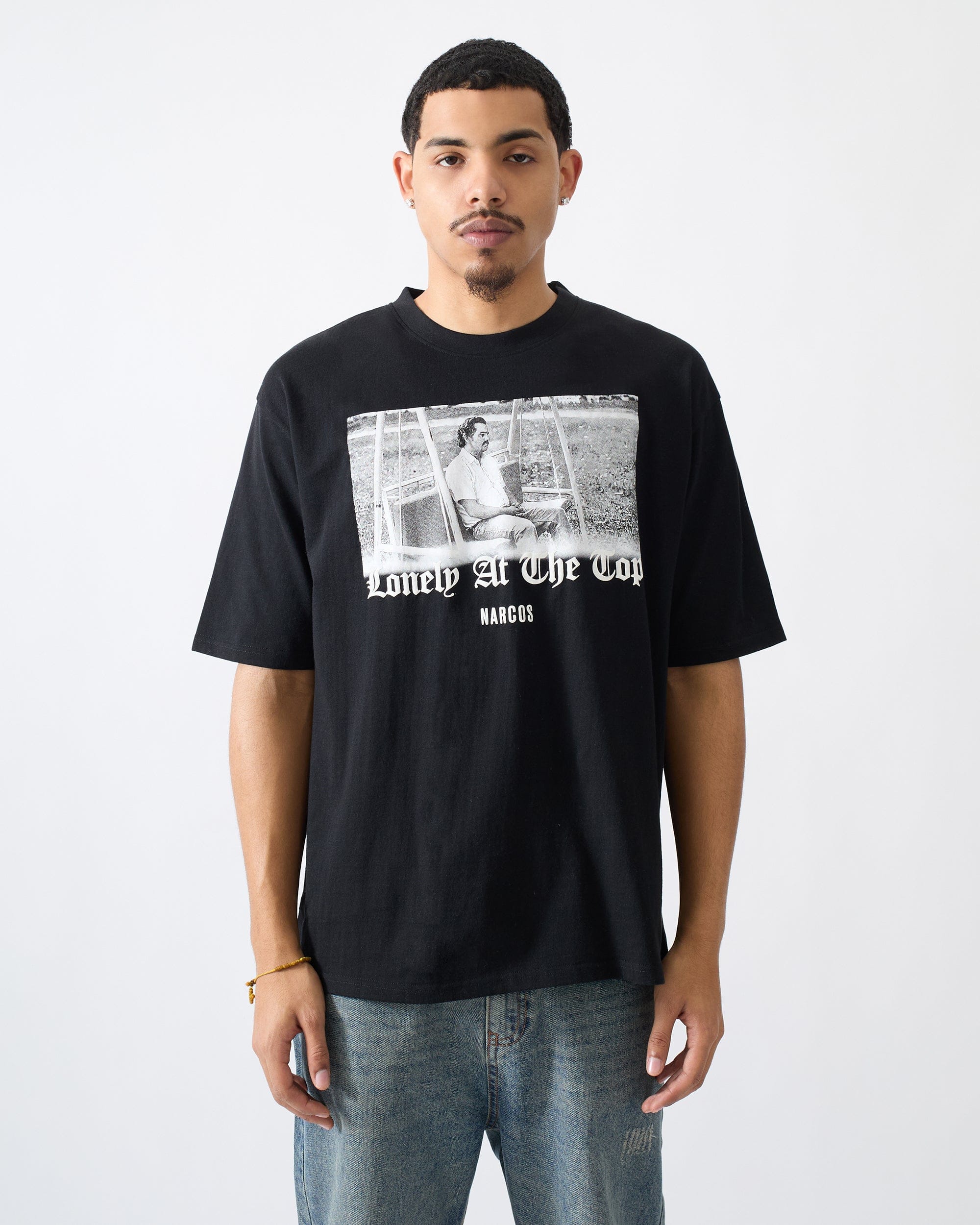 Narcos Lonely at The Top Short Sleeve Tee - Black - Image 2