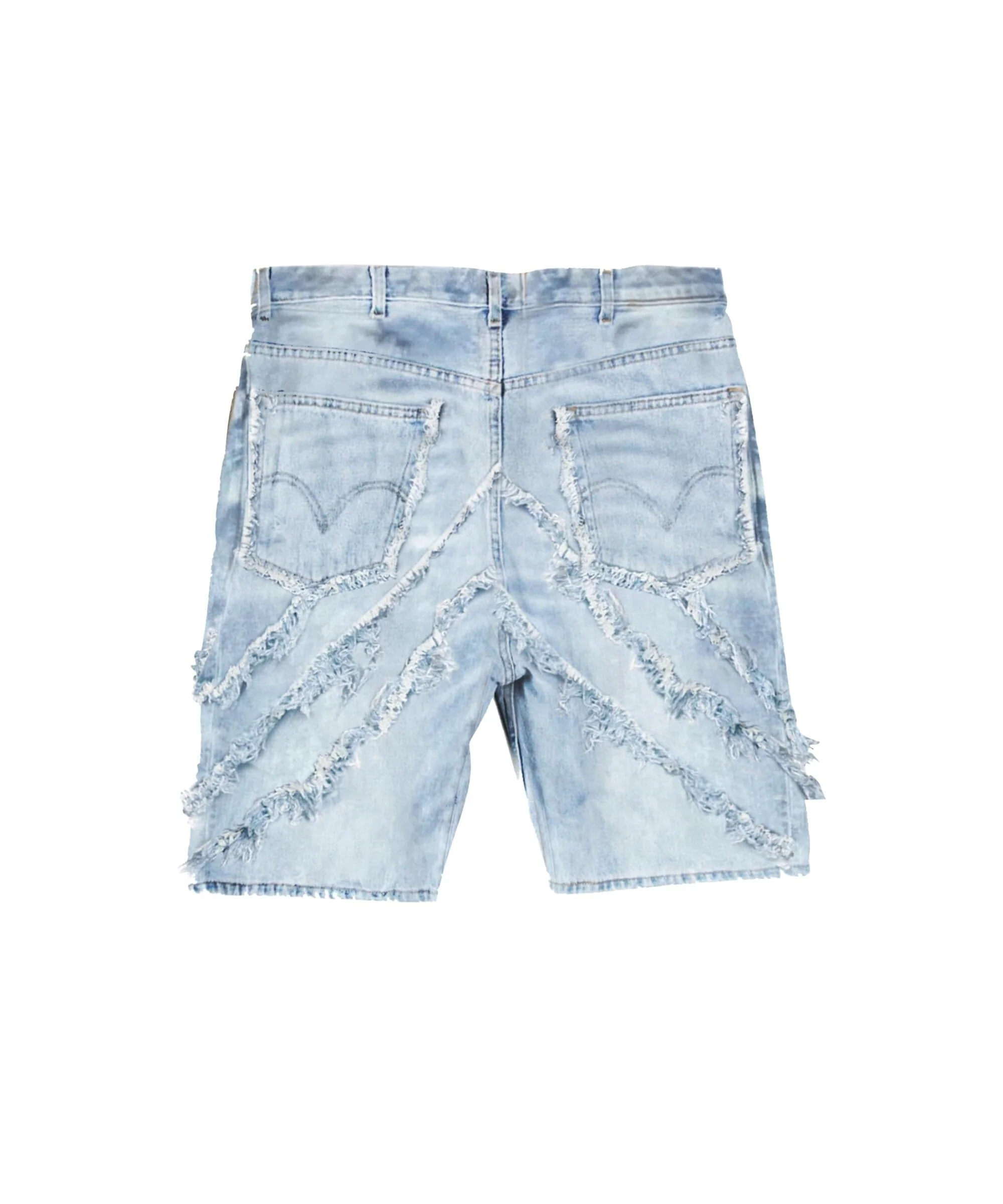 Plus Size Bandit Frayed Denim Short - Light Blue - Image 2