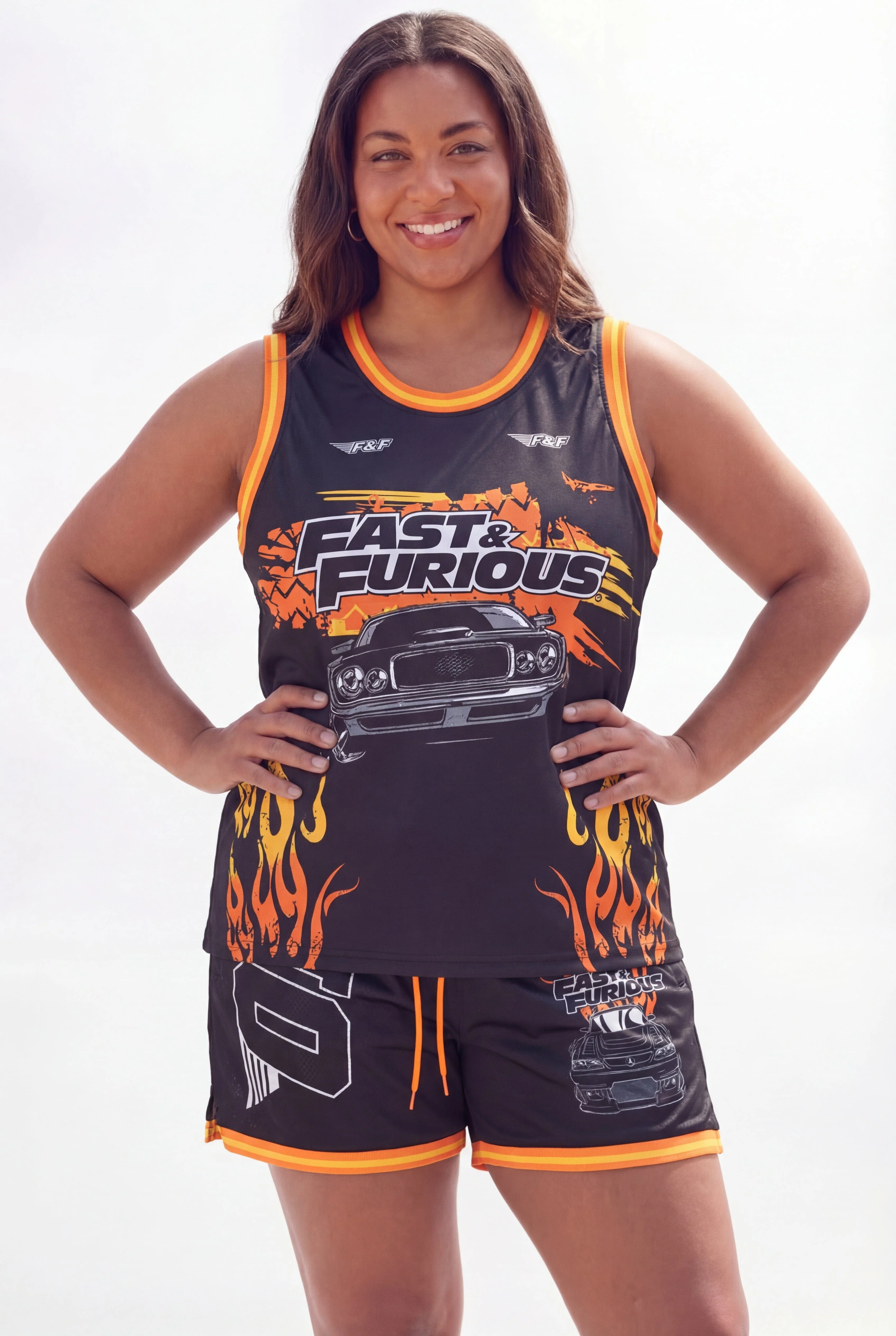 Plus Size Women Fast And Furious Basketball Jersey - Black - Image 2