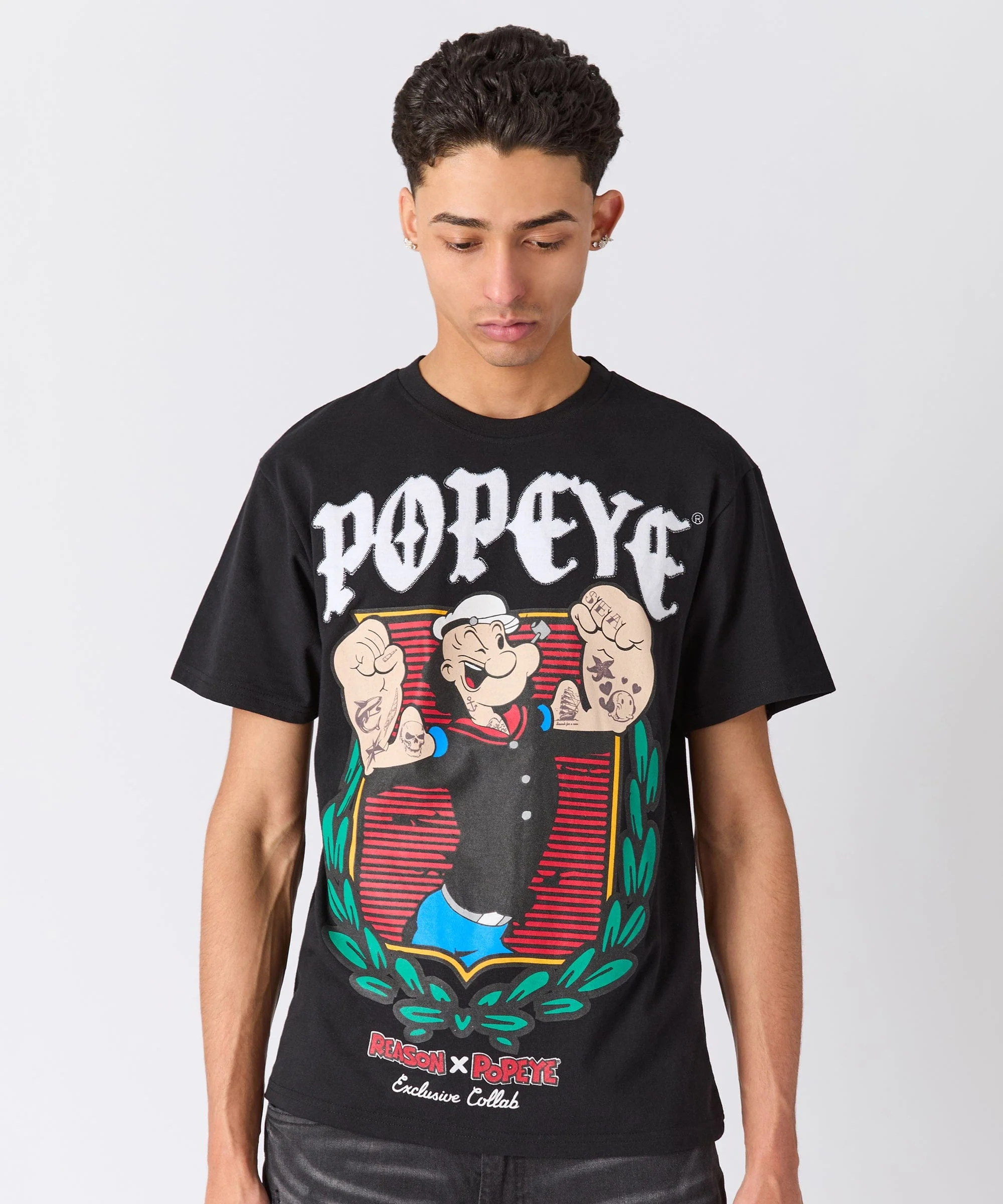 Popeye Crest Short Sleeve Tee - Black - Image 2