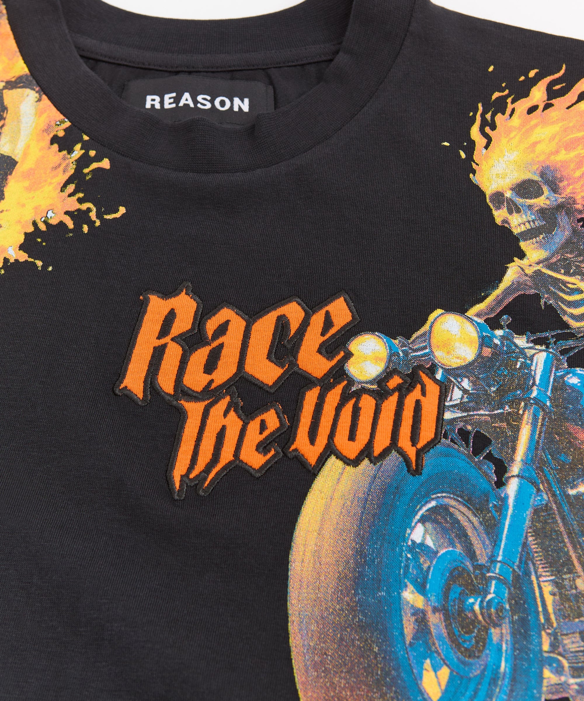 Race The Void Applique Short Sleeve Tee - Black - Image 2