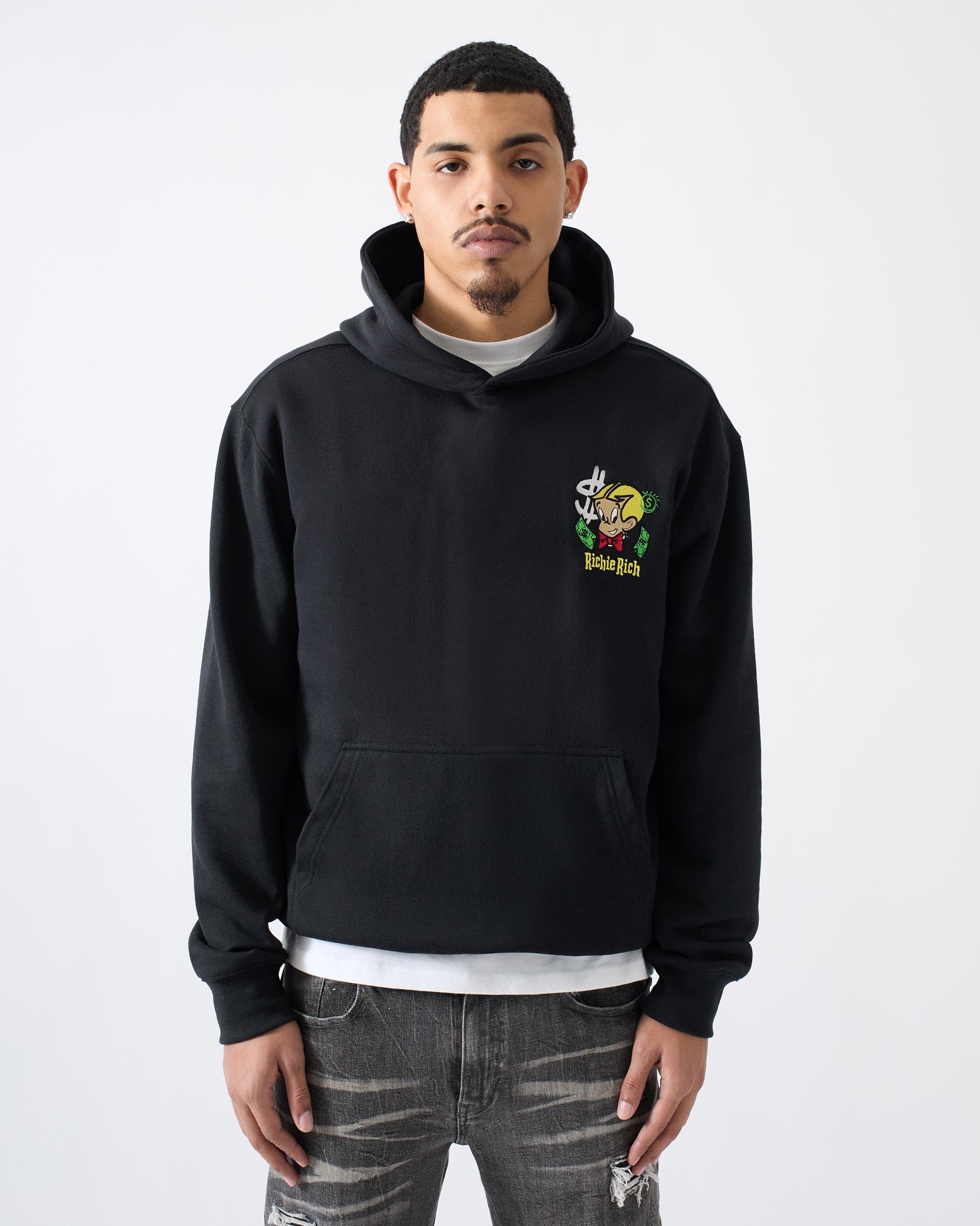 Richie Rich Embroidered Hoodie - Black - Image 8