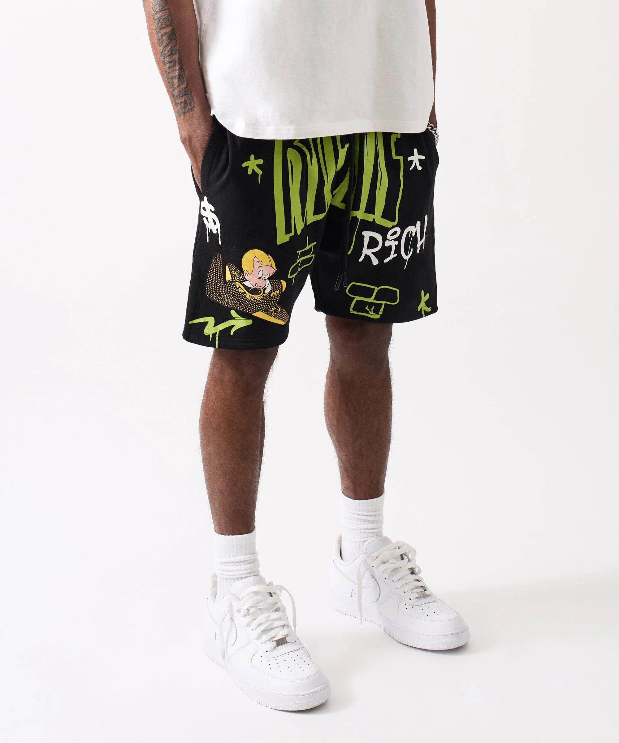 Richie Rich Rhinestone Short - Black - Image 3
