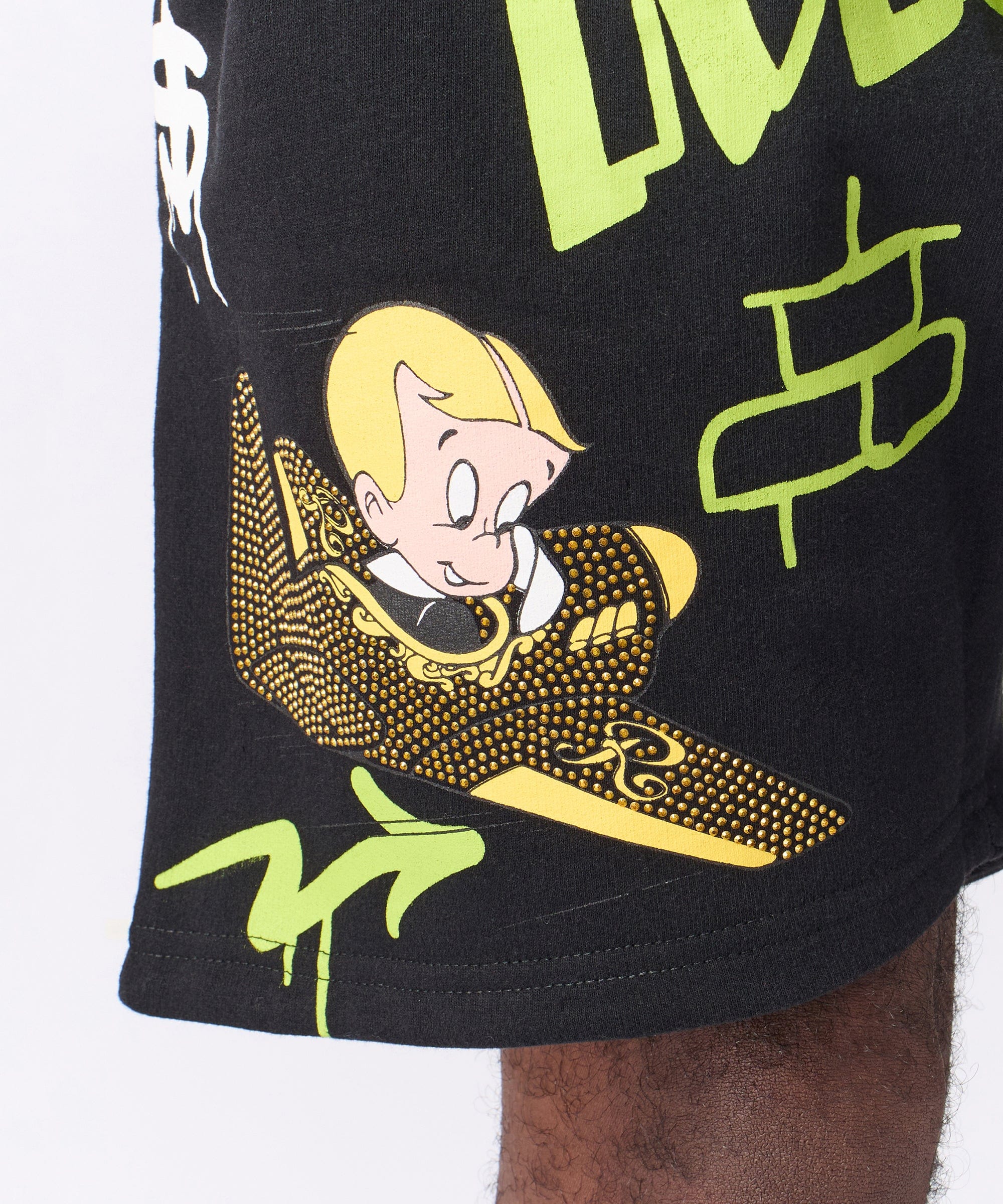 Richie Rich Rhinestone Short - Black - Image 5