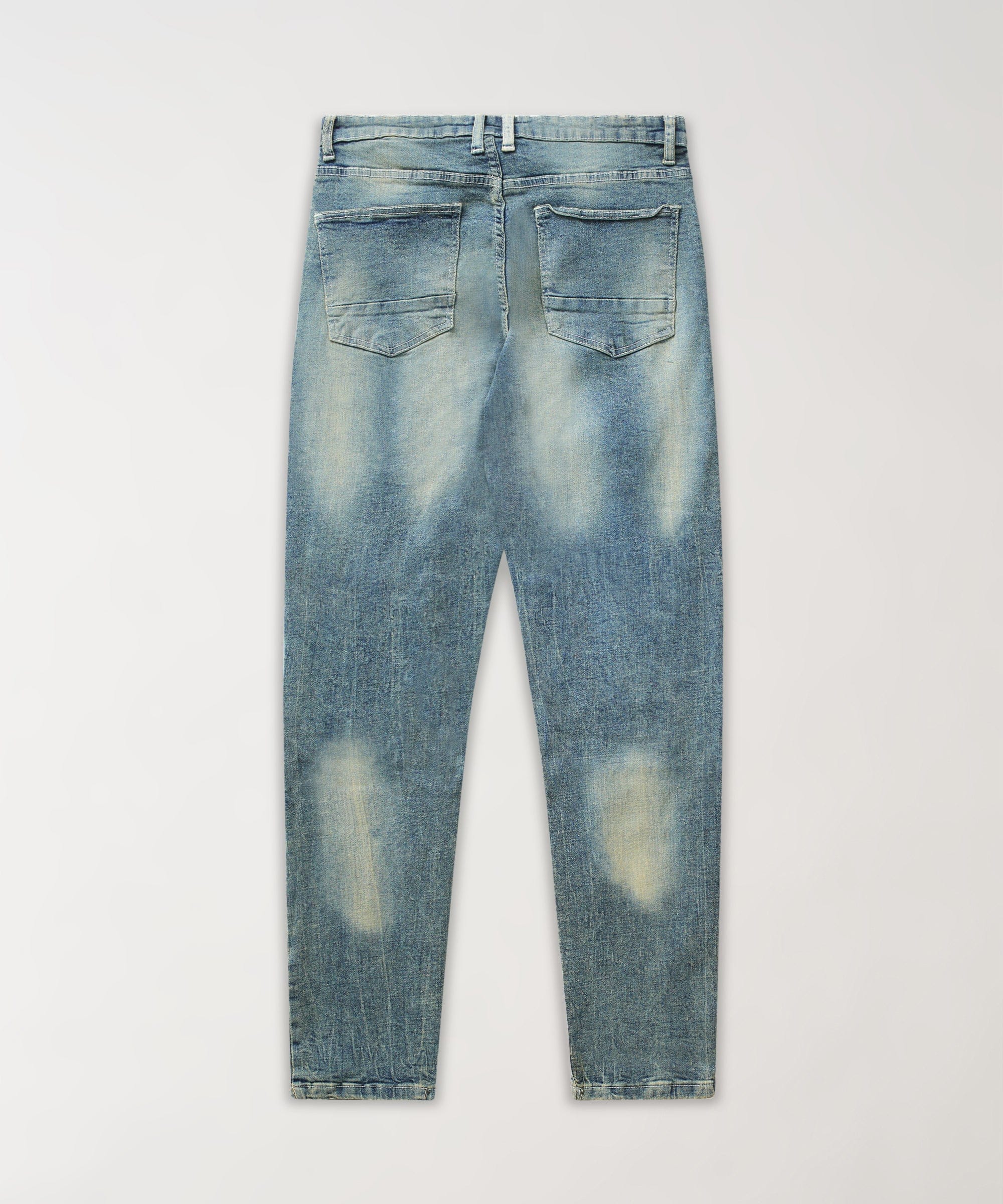 Rip And Repair Washed Denim Jeans - Light Blue - Image 2