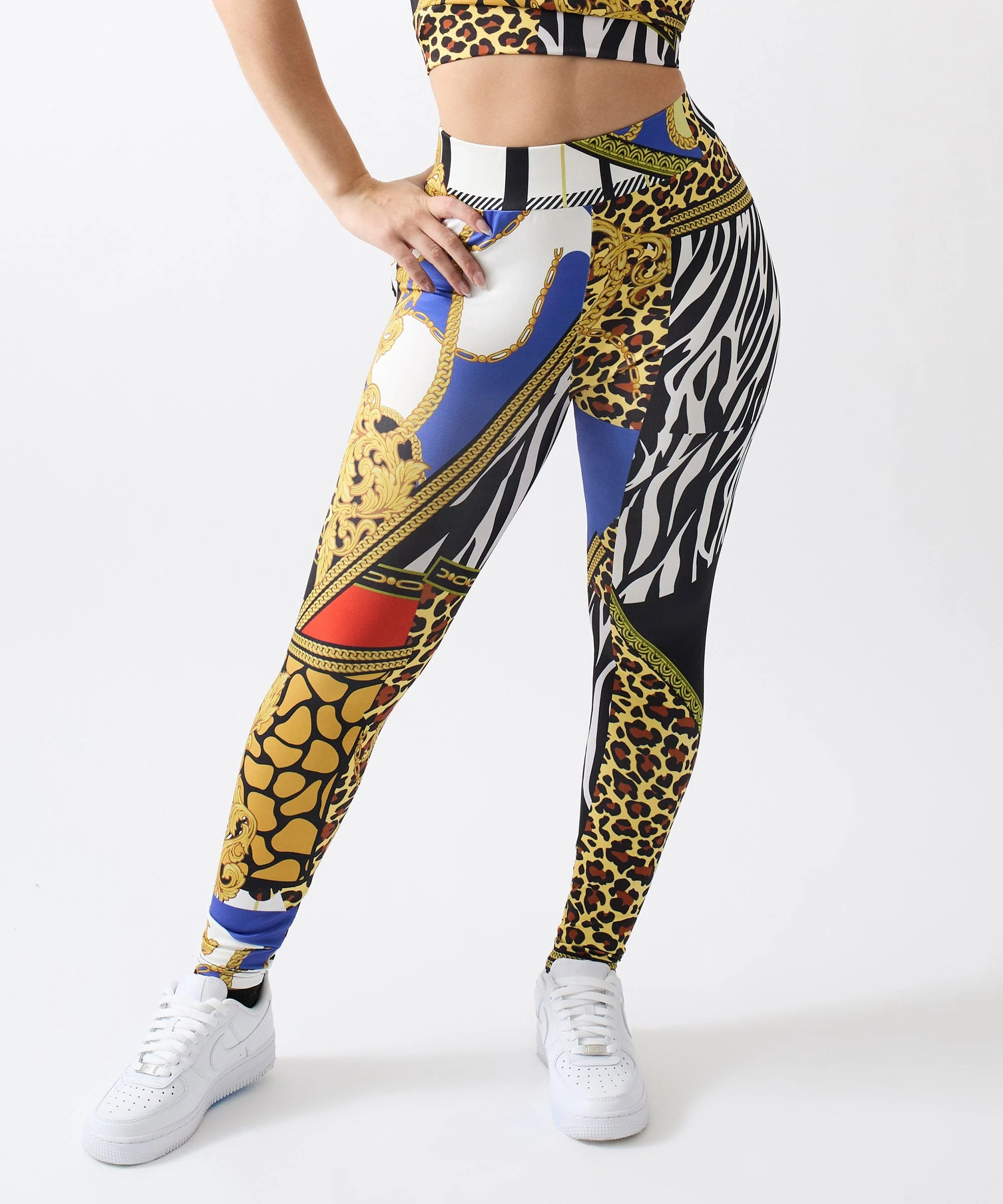Womens Plaid Chain Leggings - Image 2