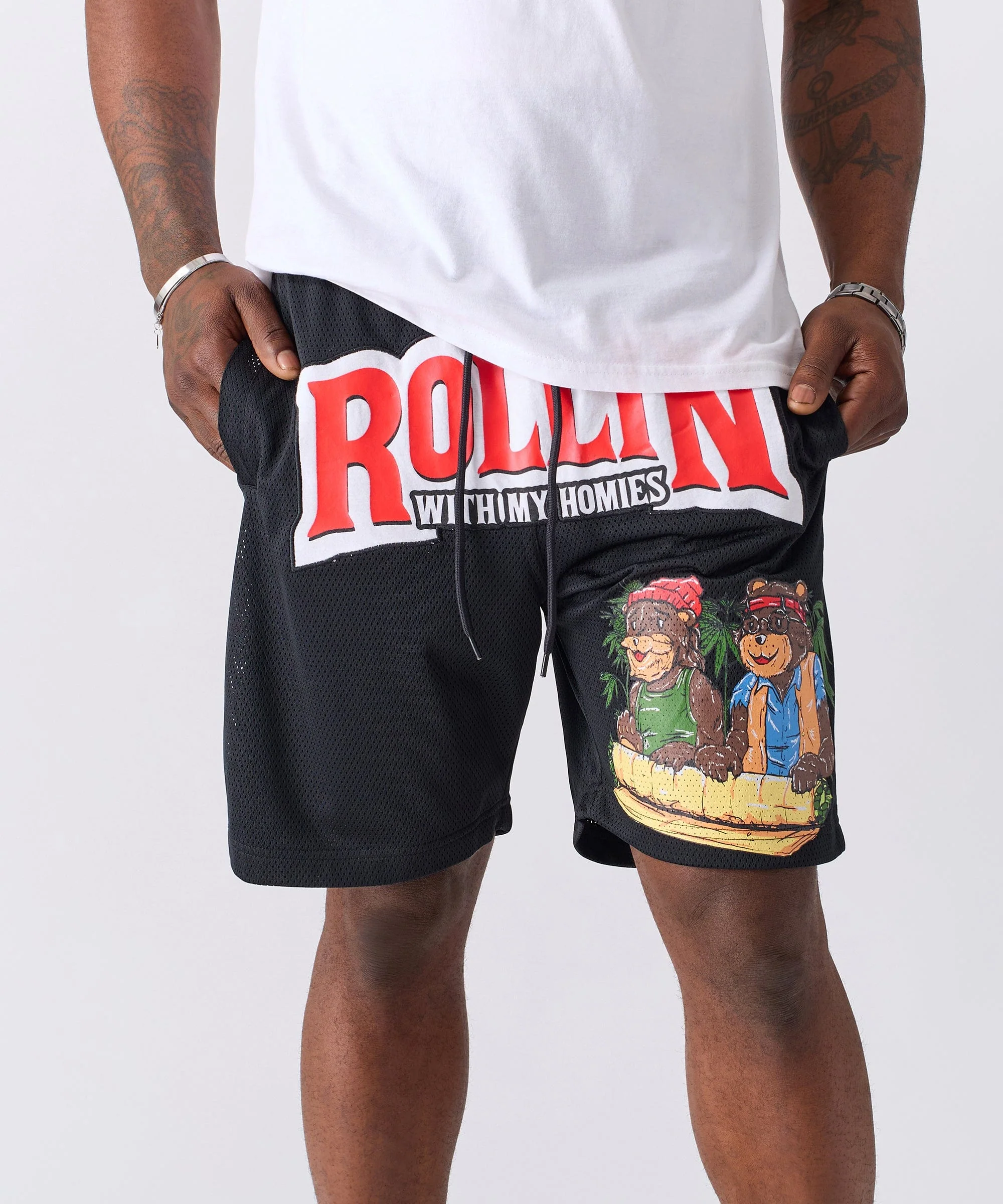 Cheech & Chong Rollin Homies Mesh Short - Black - Image 3