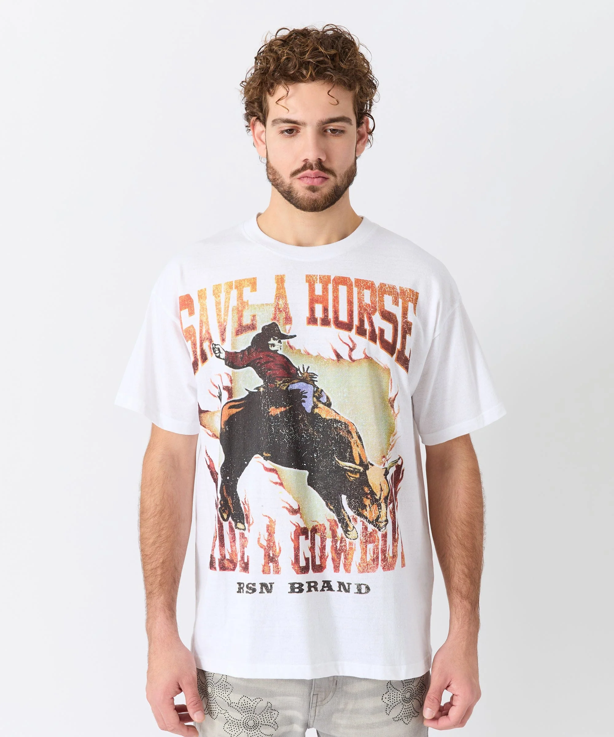 Save A Horse Vintage Short Sleeve Tee - White - Image 2