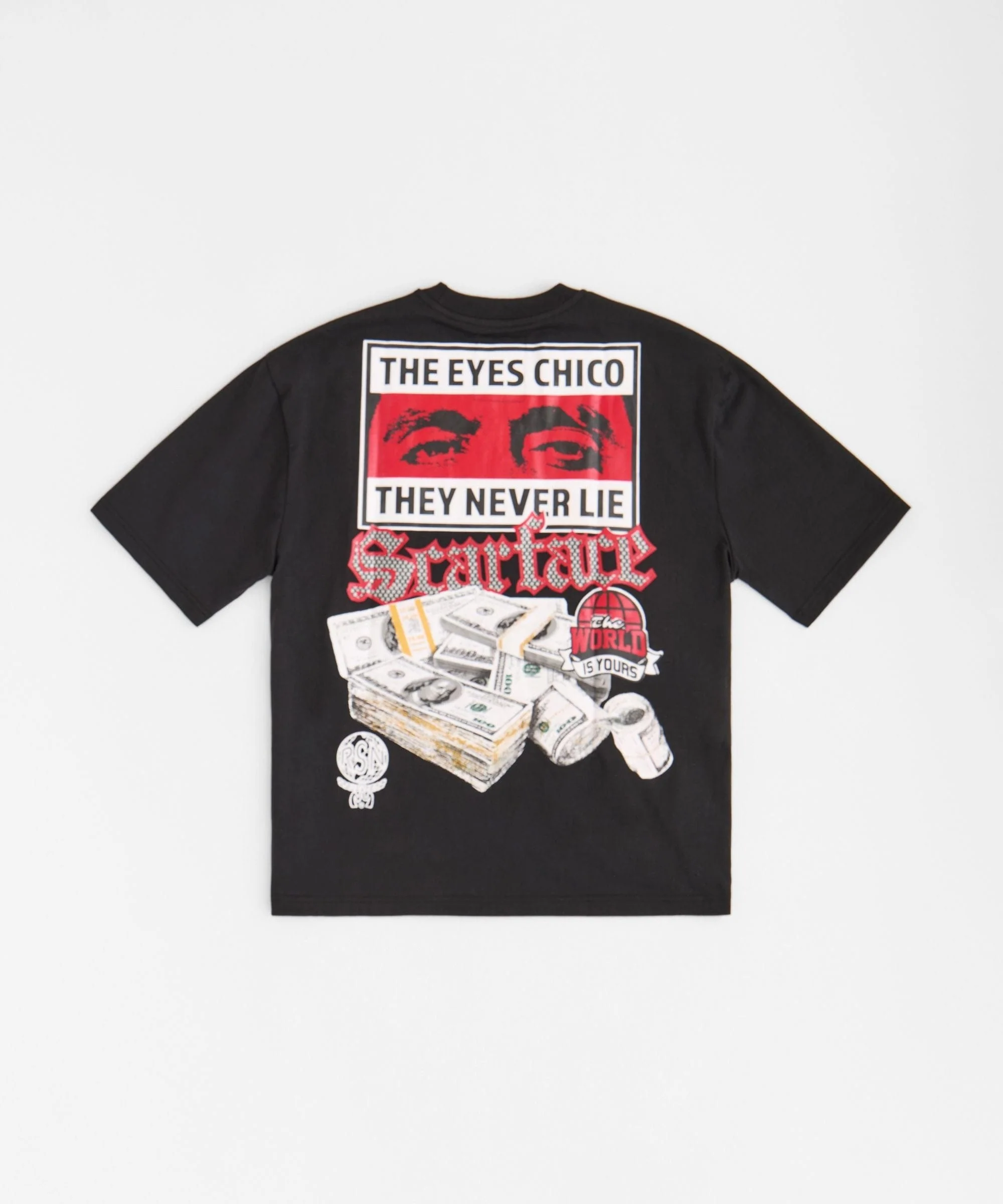 Scarface Chico Back Print Short Sleeve Tee - Black - Image 3