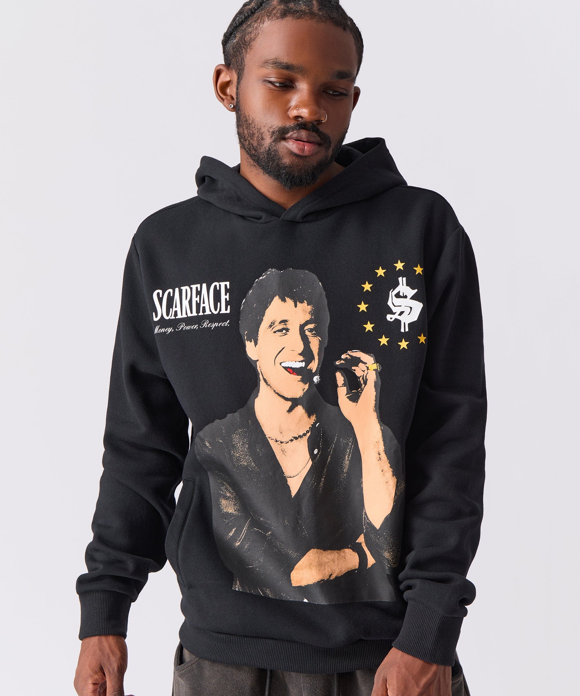 Scarface Distressed Hoodie - Black - Image 3
