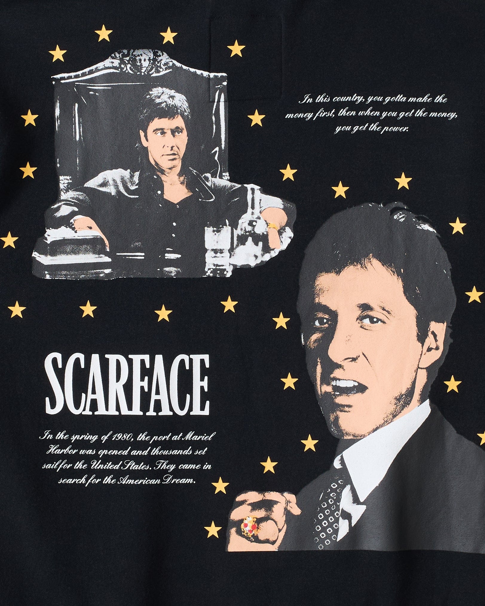 Scarface Distressed Hoodie - Black - Image 5