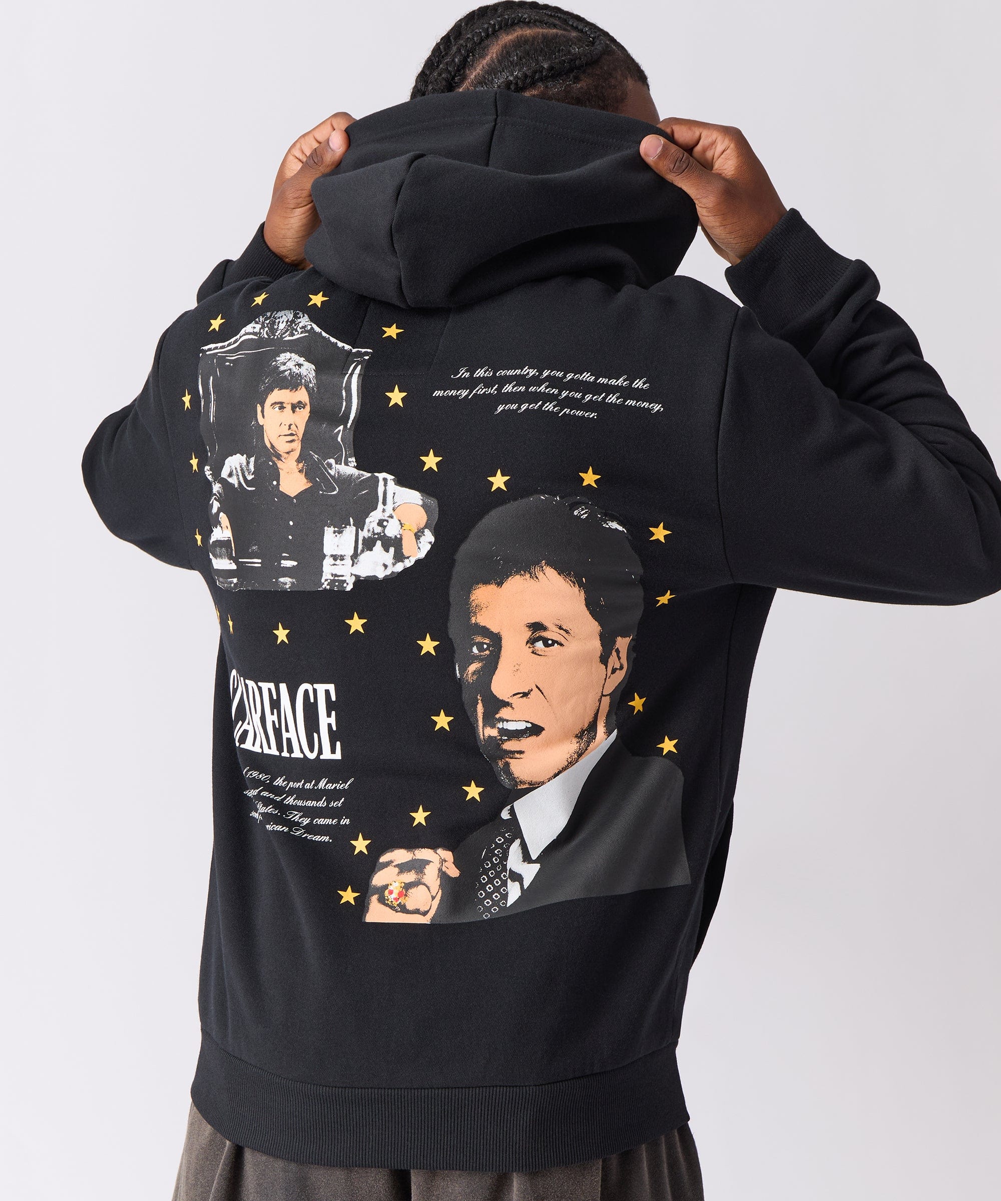 Scarface Distressed Hoodie - Black - Image 6