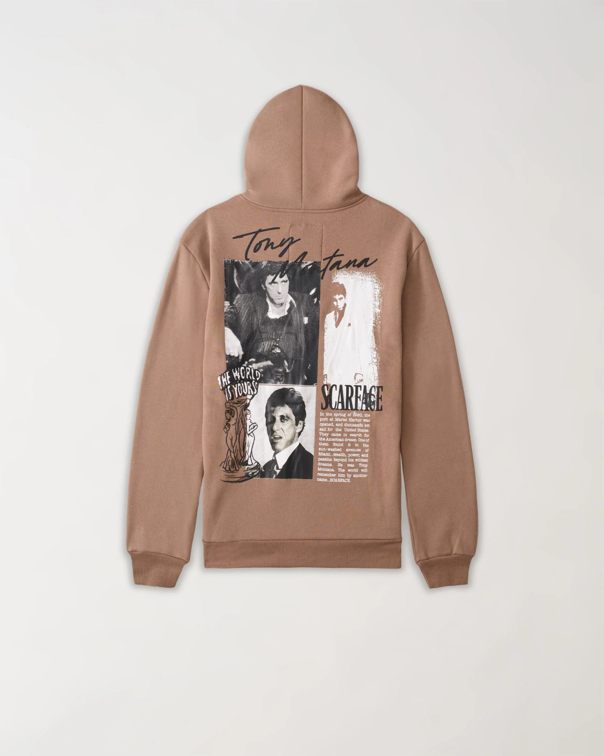 Scarface Embroidered Full Zip Hoodie - Brown - Image 2