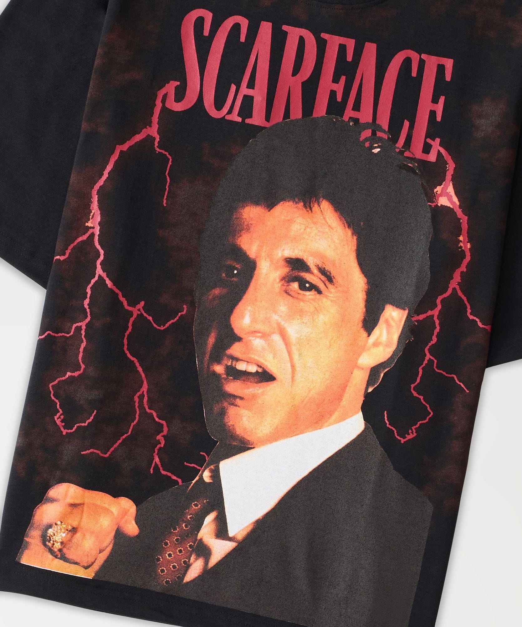 Scarface Tony Montana Front And Back Print Short Sleeve Tee - Black - Image 4