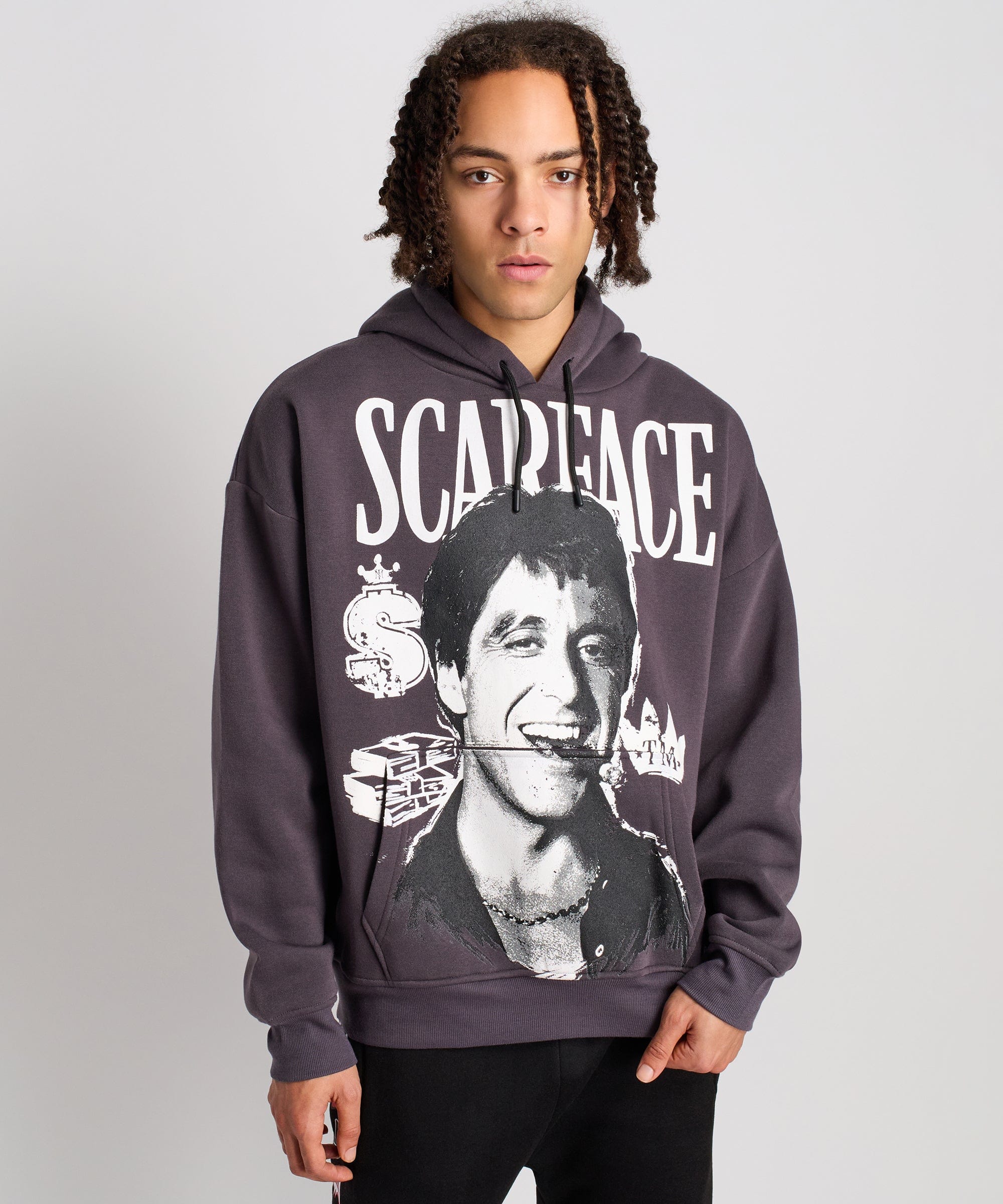 Scarface Tony Montana Oversized Hoodie - Grey - Image 3