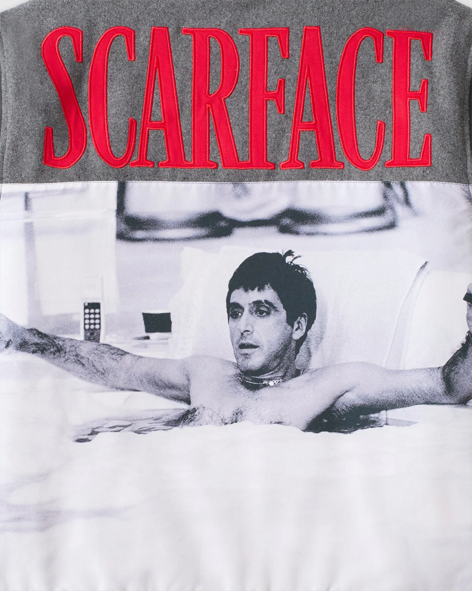Scarface The World Varsity Jacket PU - Black And Grey - Image 6