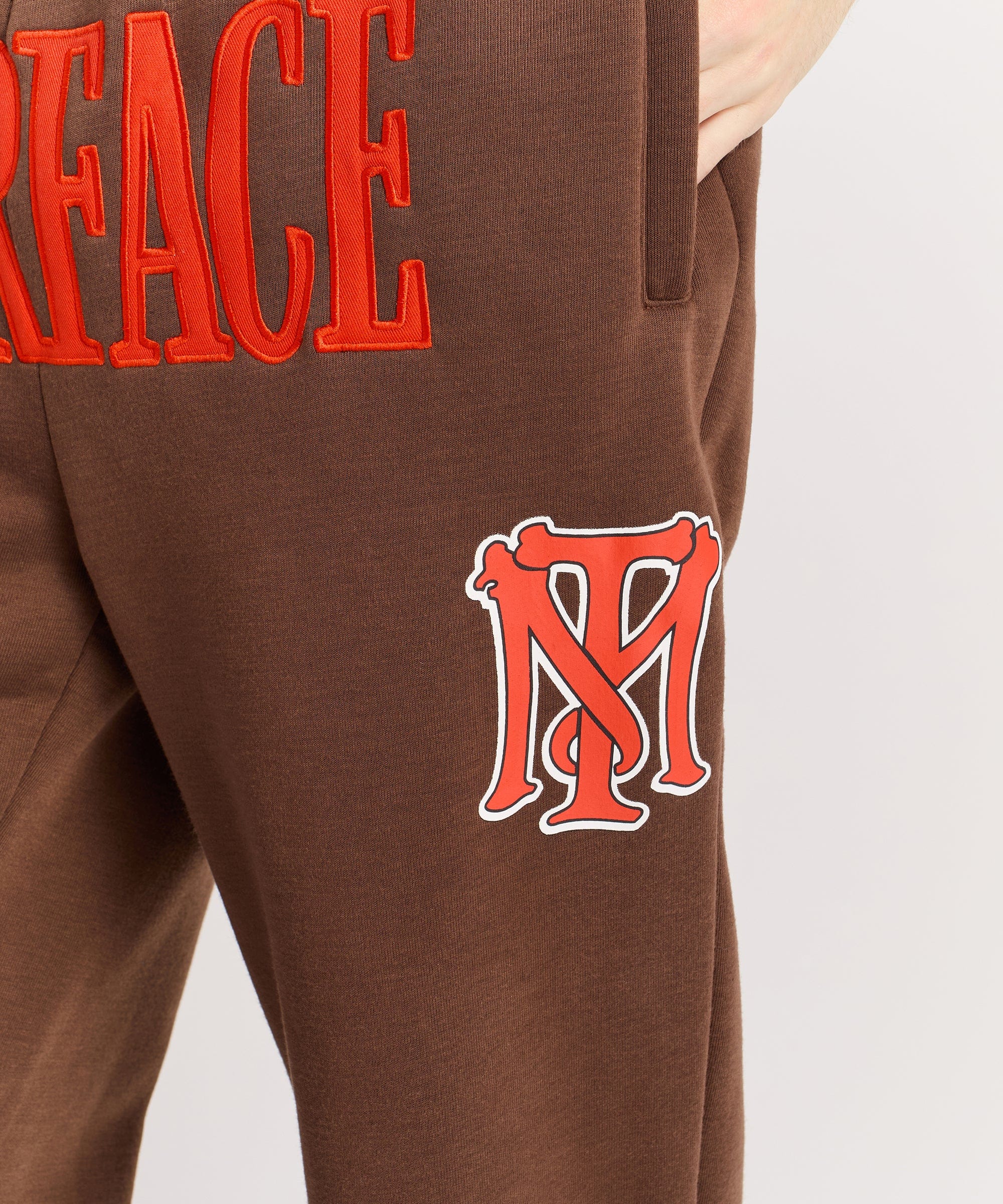 Scarface White Suit Embroidered Sweats - Brown - Image 8