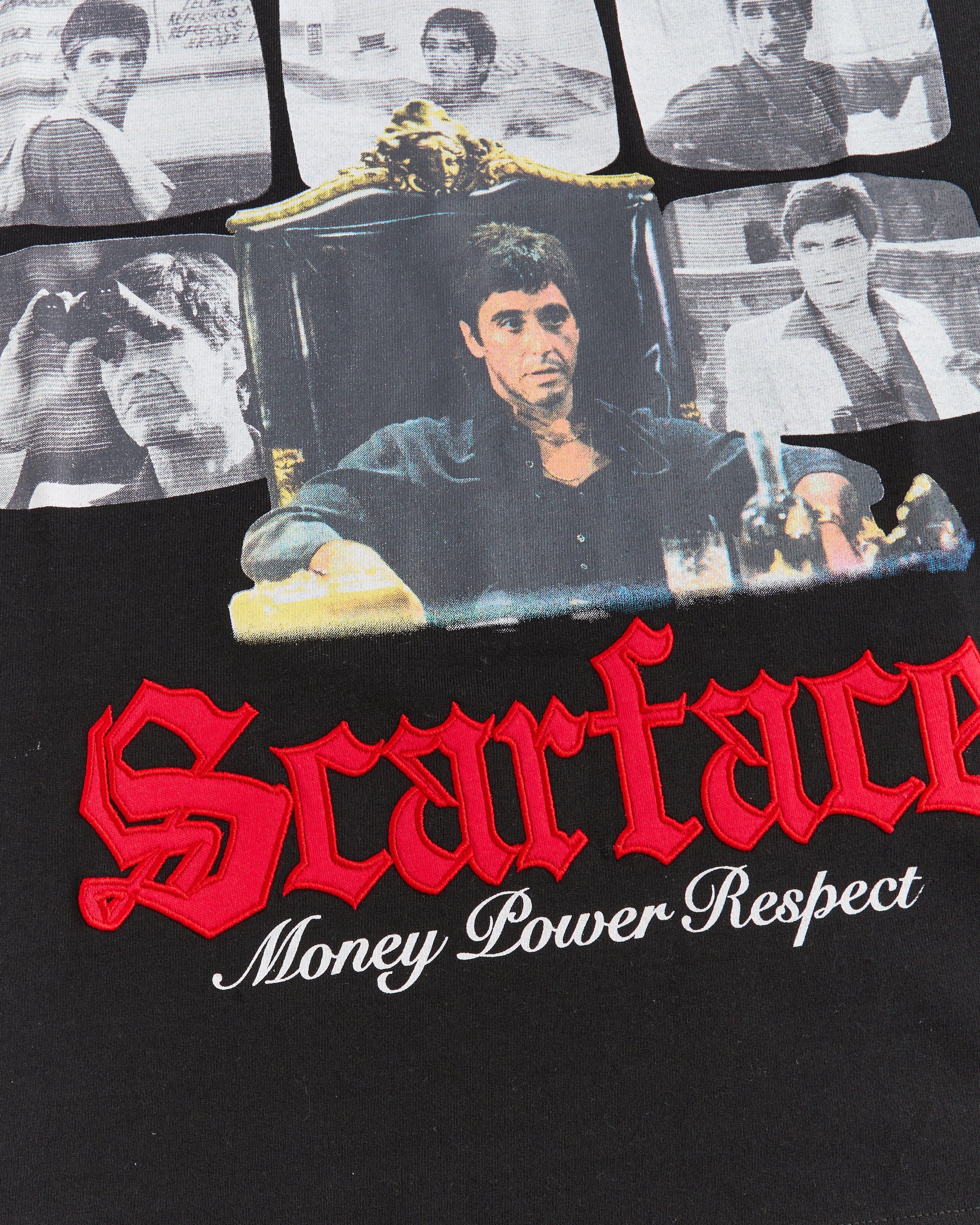 Scarface Money Embroidered Short Sleeve Tee - Black - Image 2