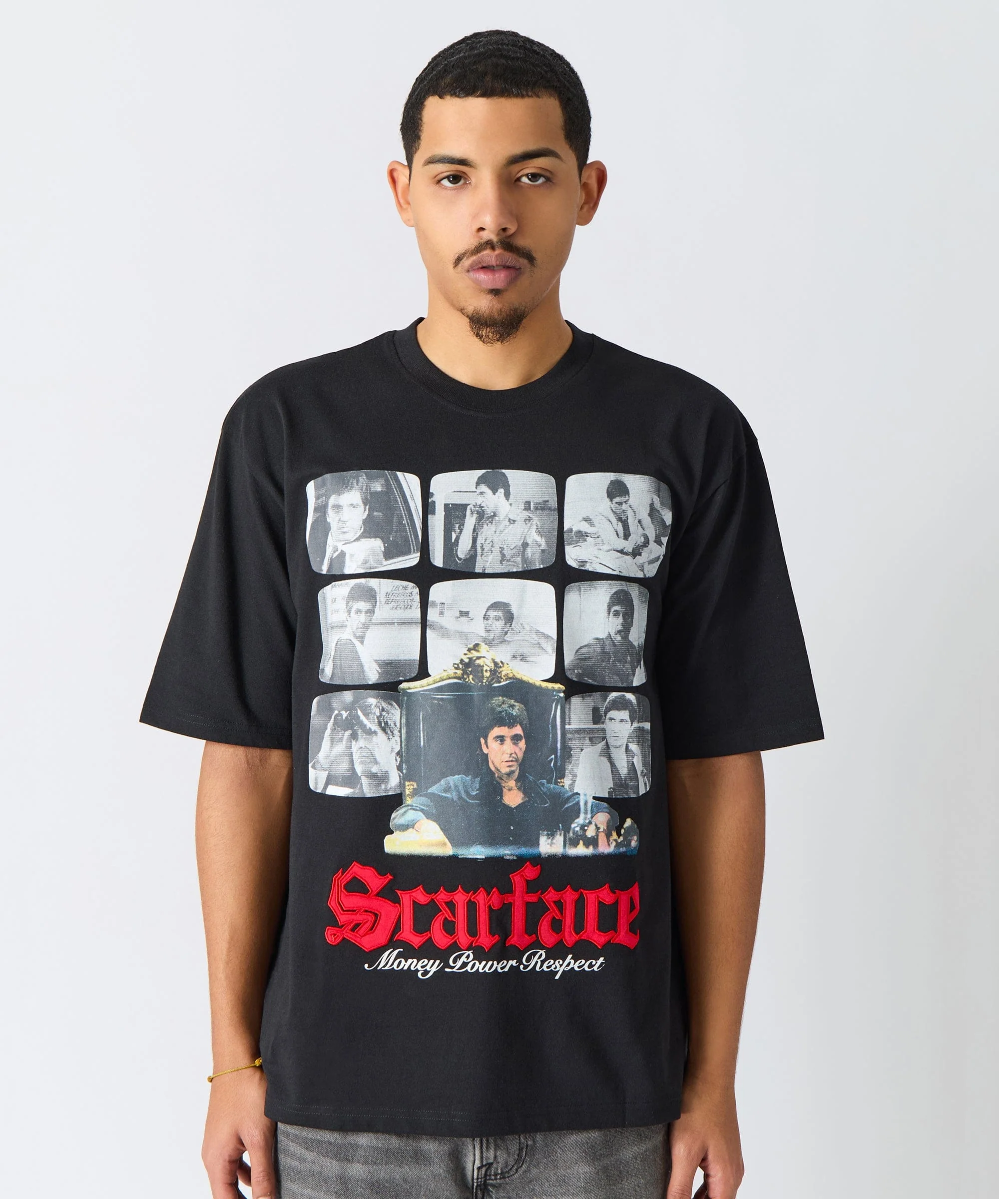 Scarface Money Embroidered Short Sleeve Tee - Black - Image 4