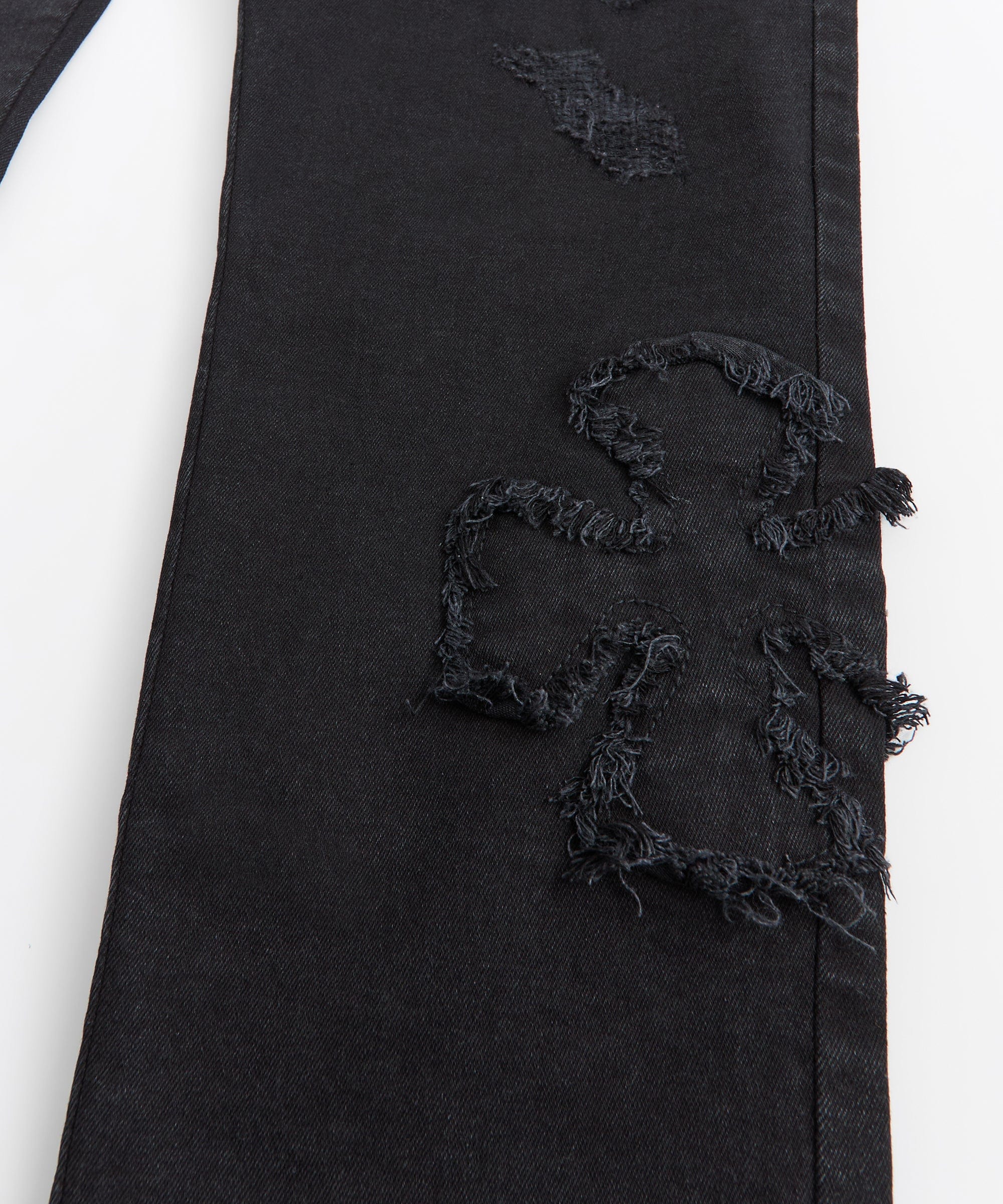 Cross And Tapestry Denim Jeans - Black - Image 2