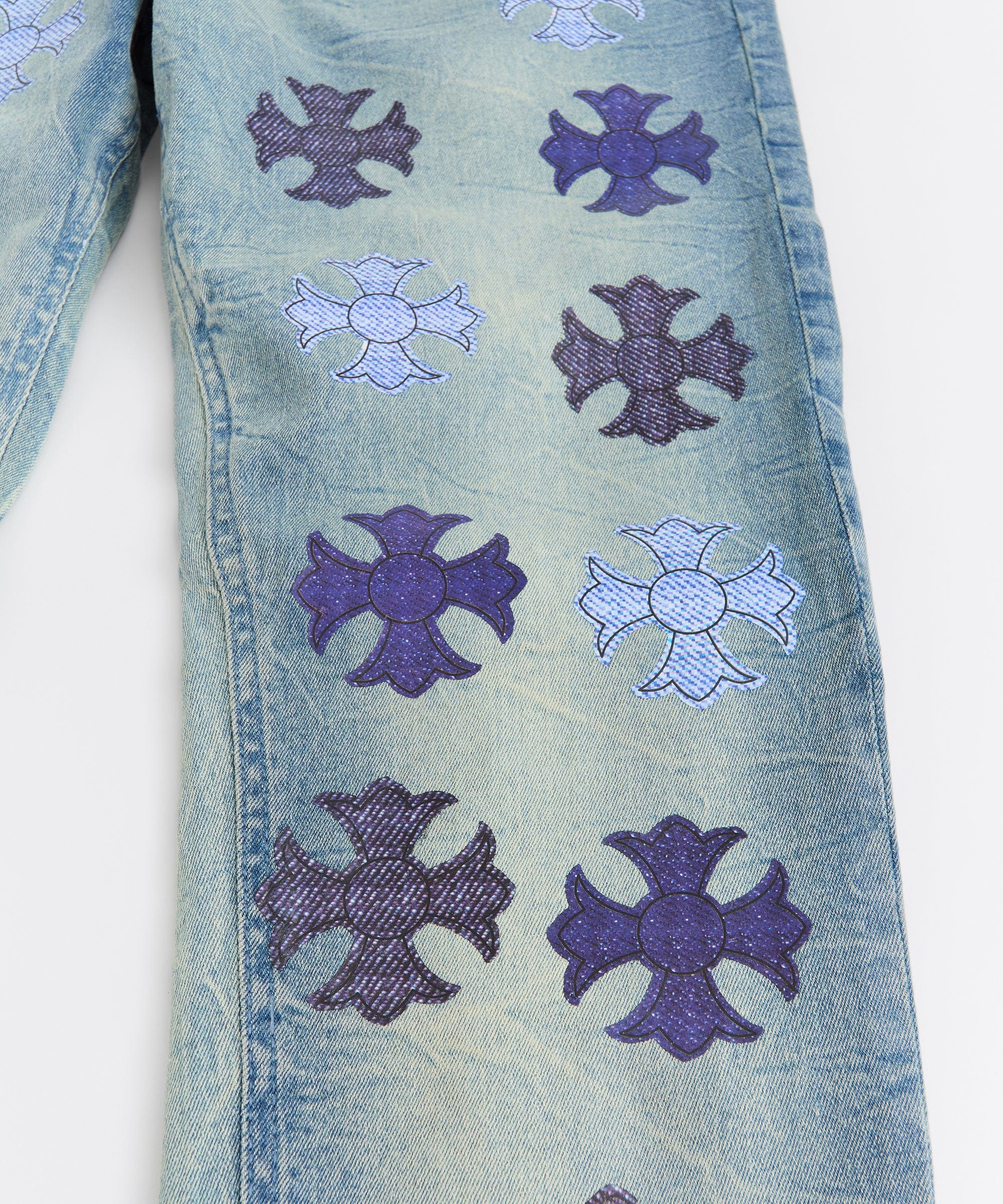Cross Light Wash Denim Jeans - Light Blue - Image 3