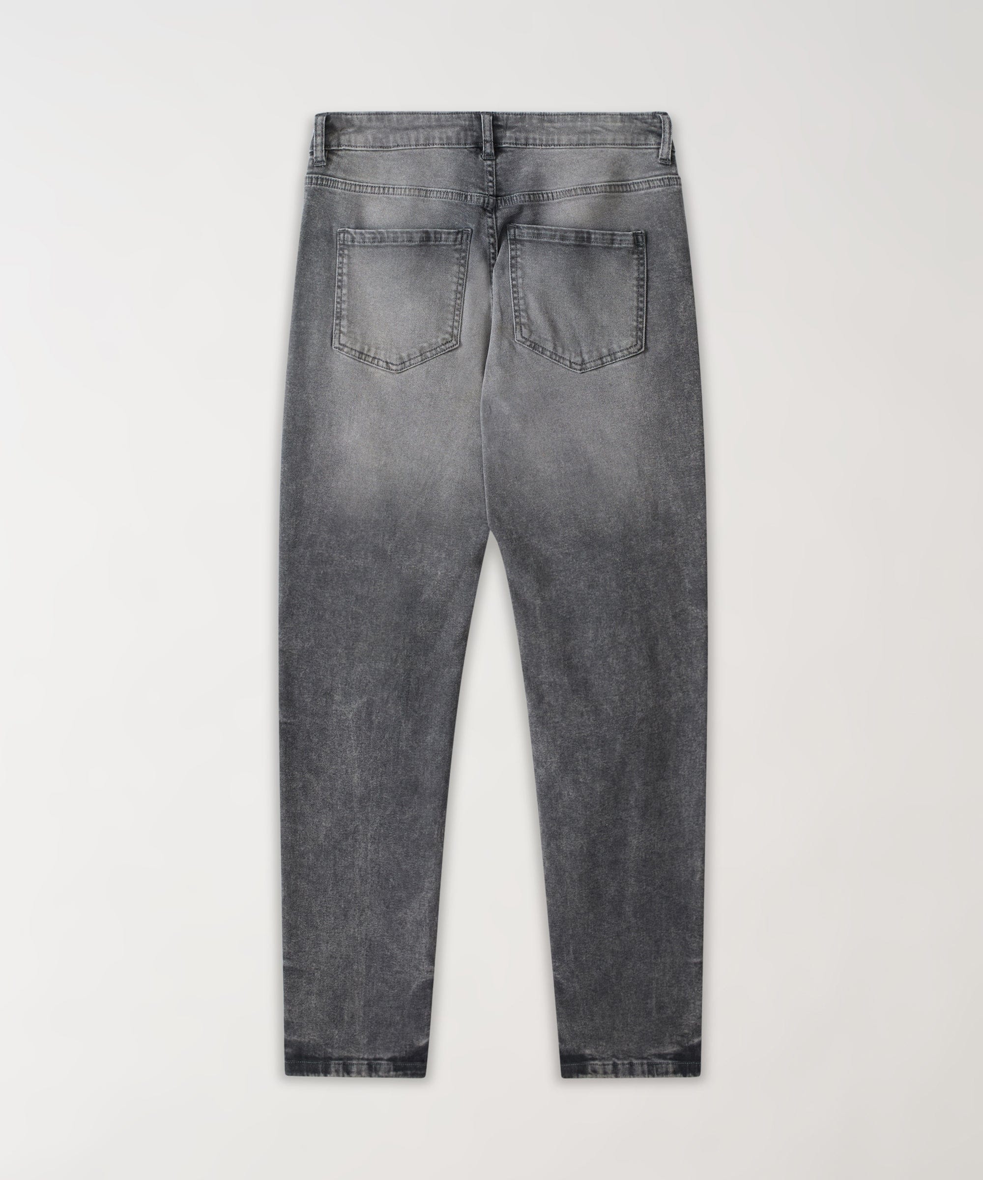 Rip And Repair Washed Jeans - Dark Grey - Image 3