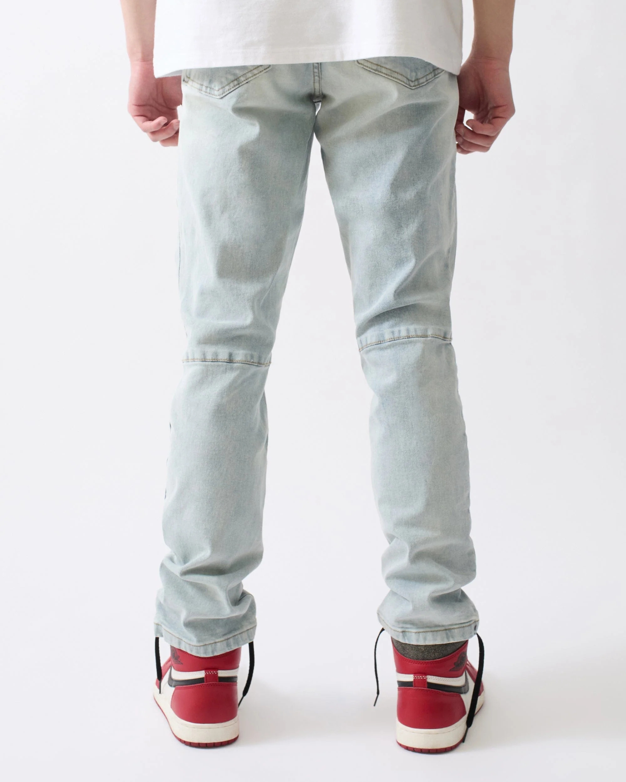 Ripped And Repaired Denim Jeans - Light Blue - Image 4