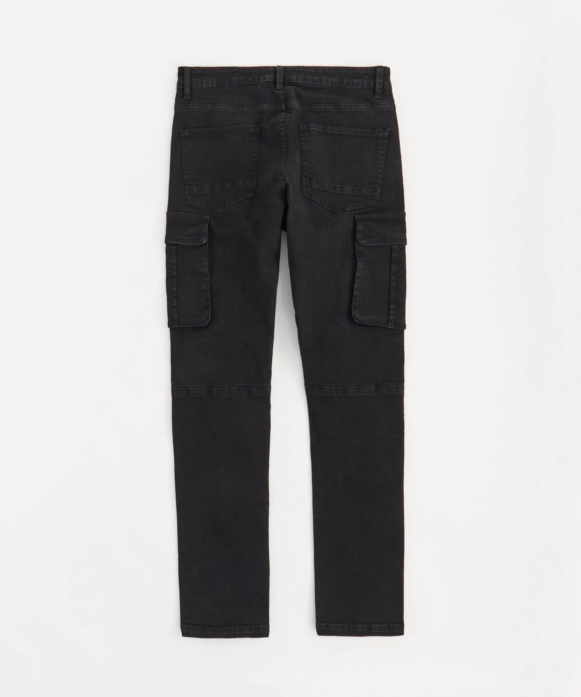 Cargo Fit Denim Pants - Black - Image 3