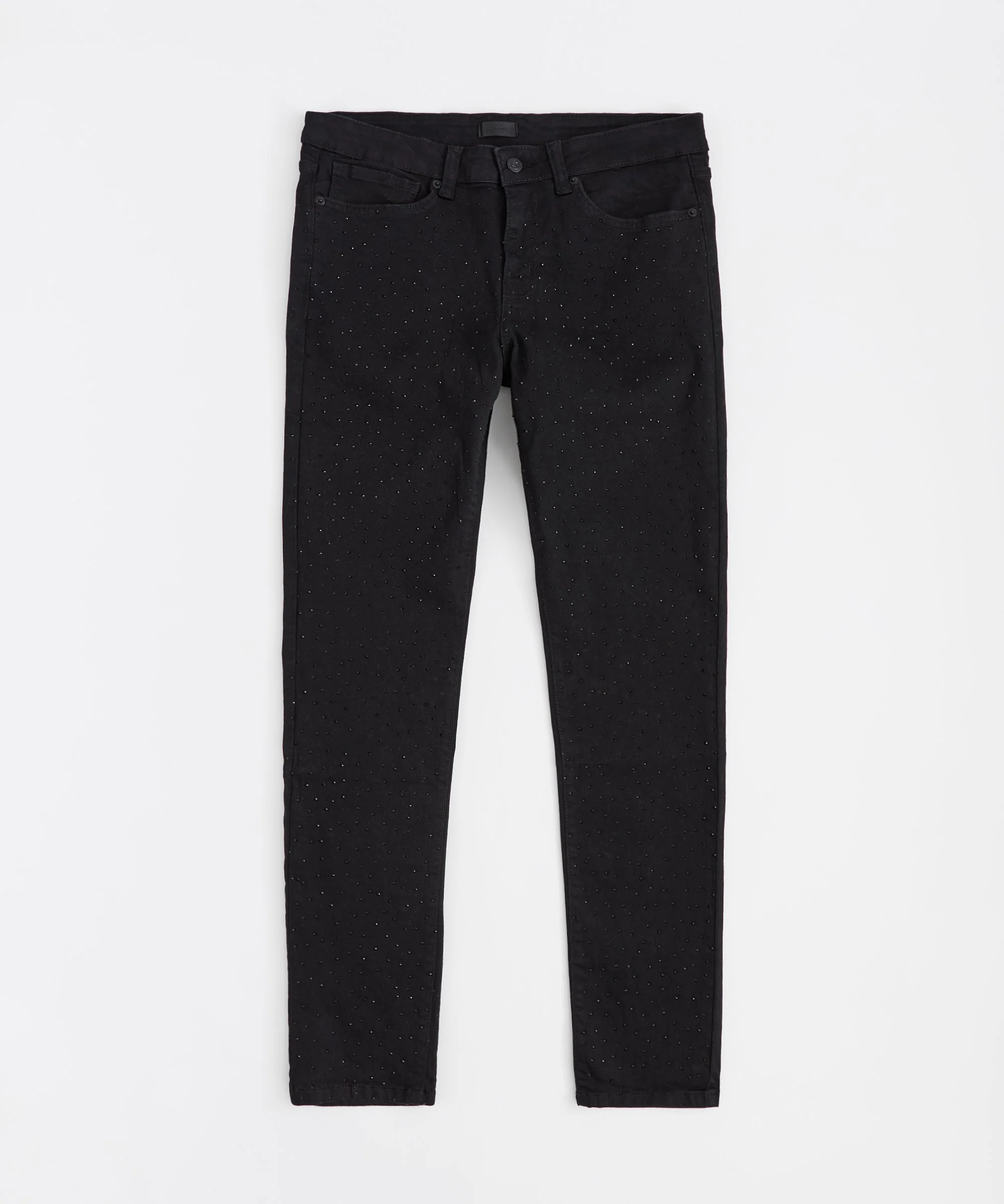 Rhinestone Denim Jeans - Black