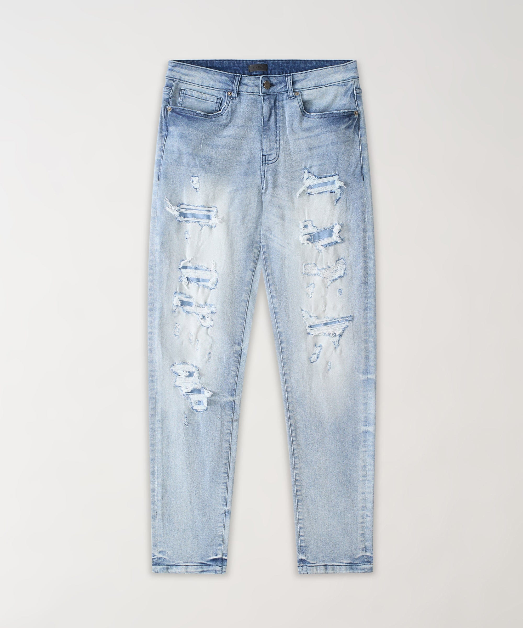 Ripped Denim Pants - Blue - Image 2