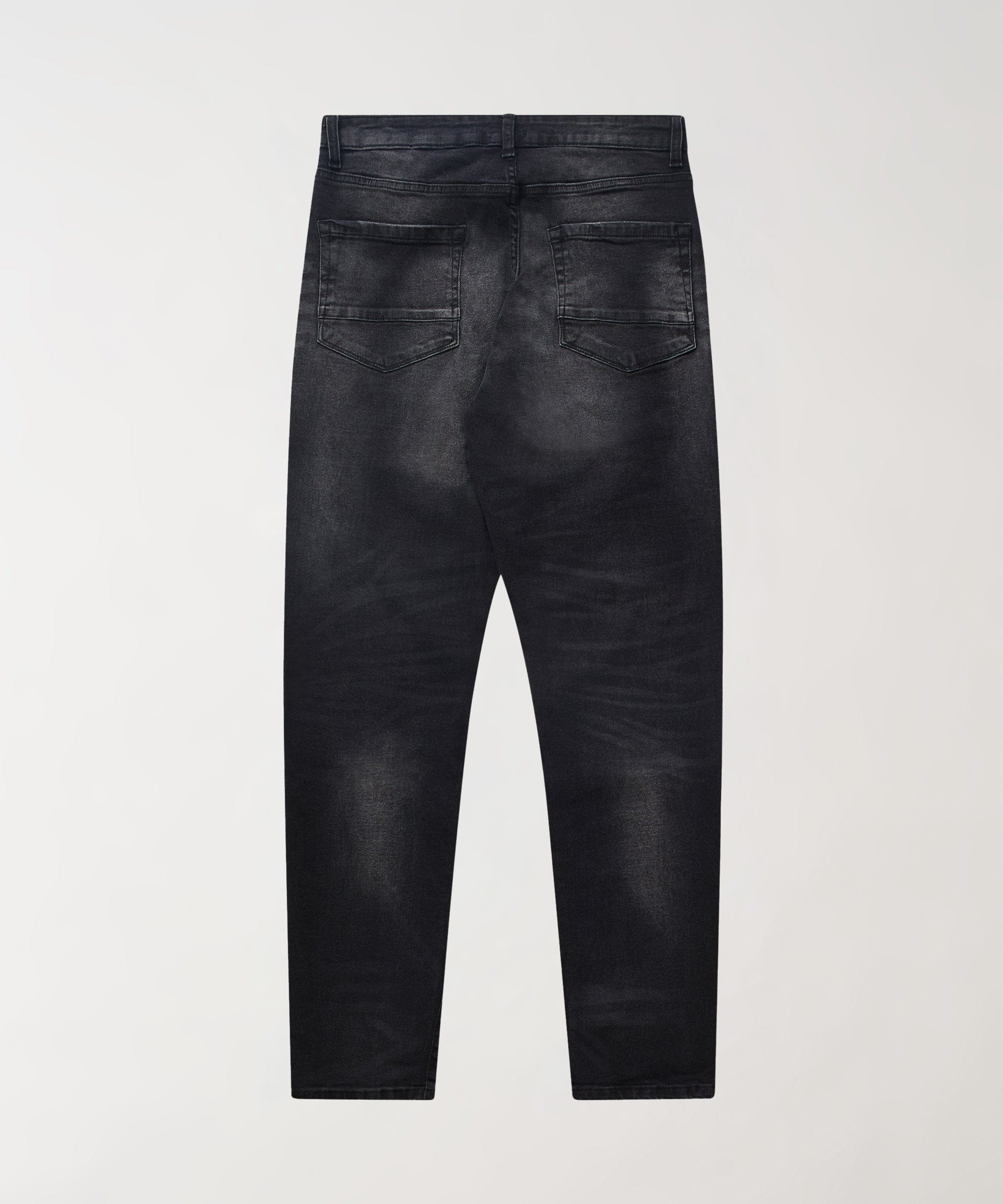 Rip and Repair Washed Denim Jeans - Black - Image 6